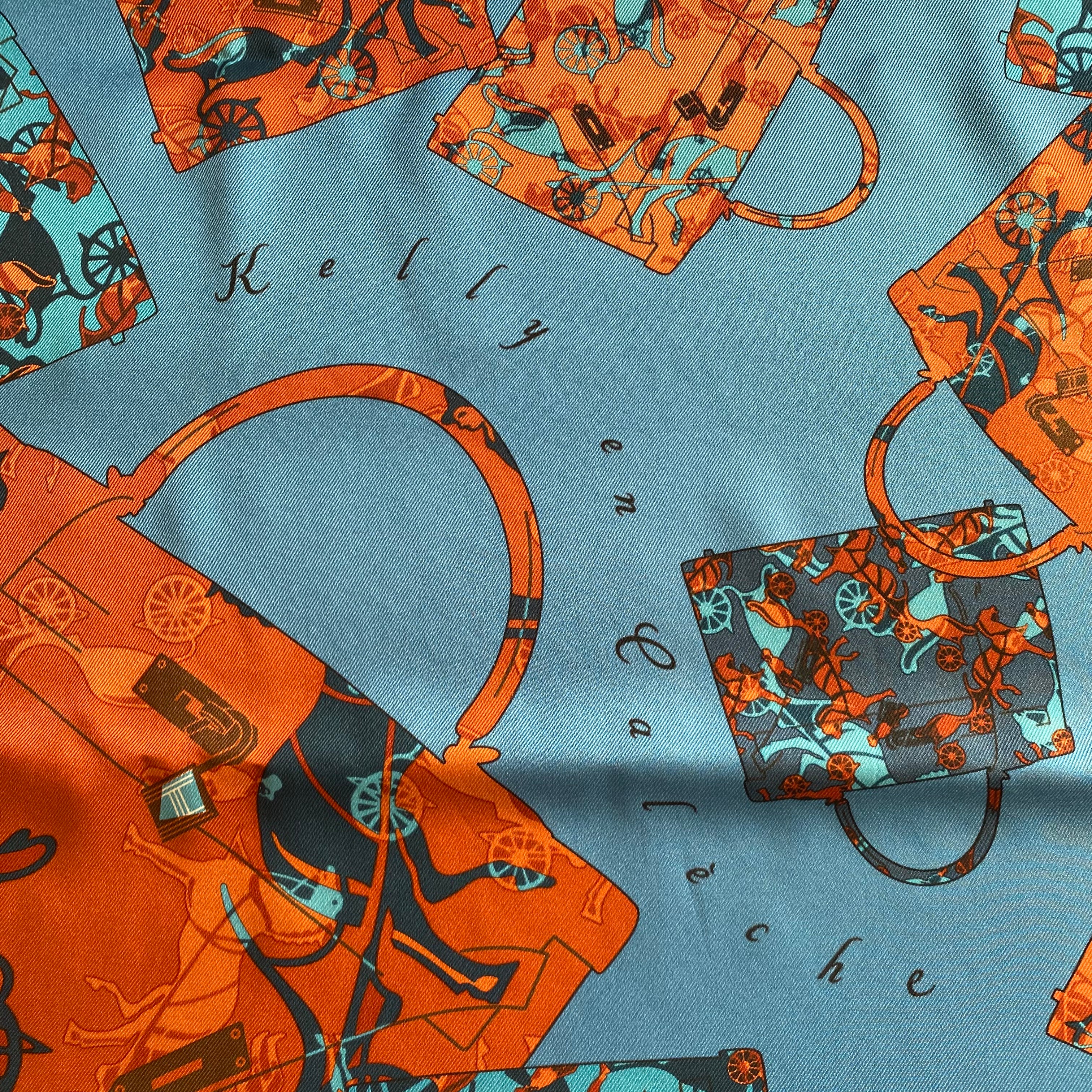 Hermès 70 Kelly en Calèche Silk Scarf