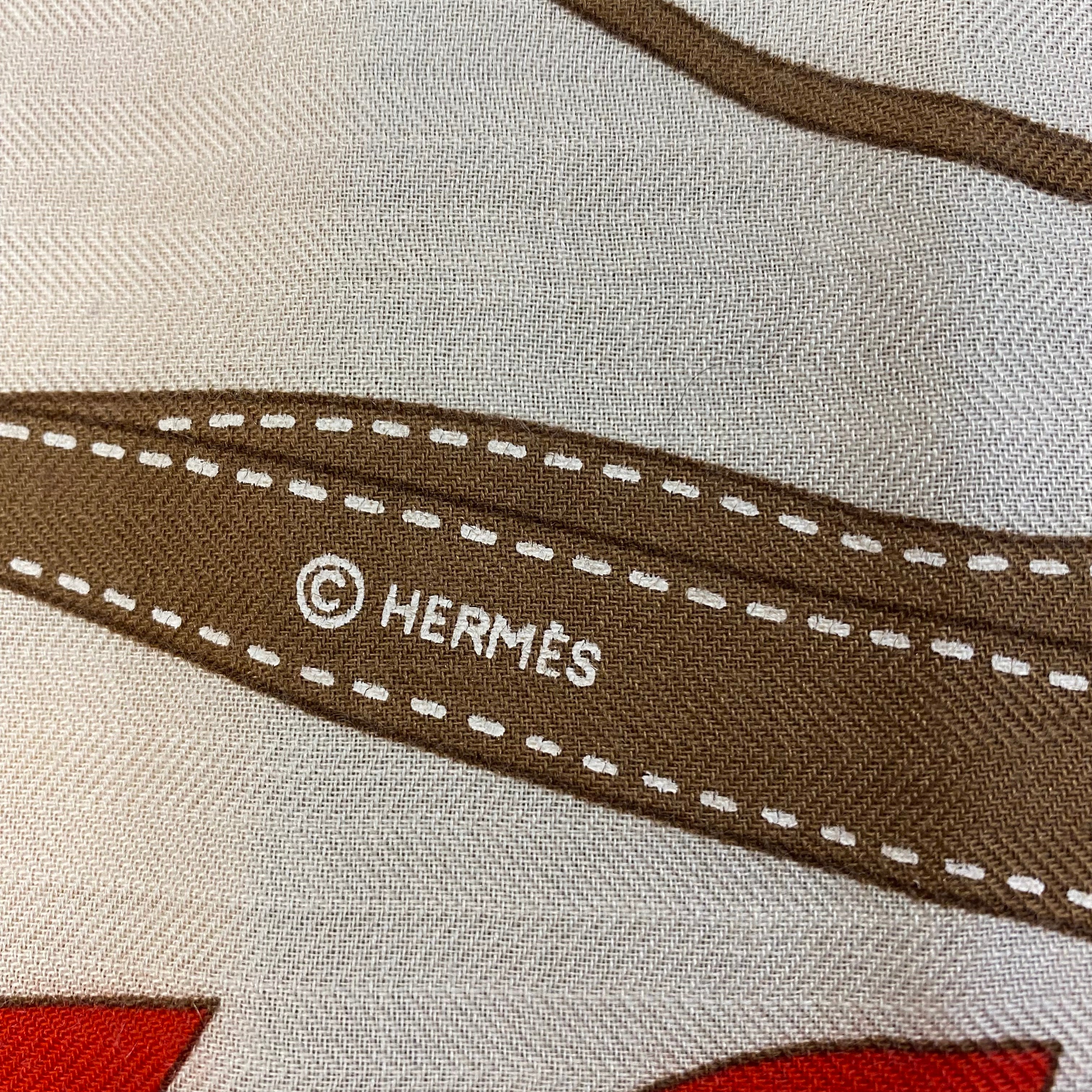Hermès Monsieur Madame Silk & Cashmere Scarf Shawl