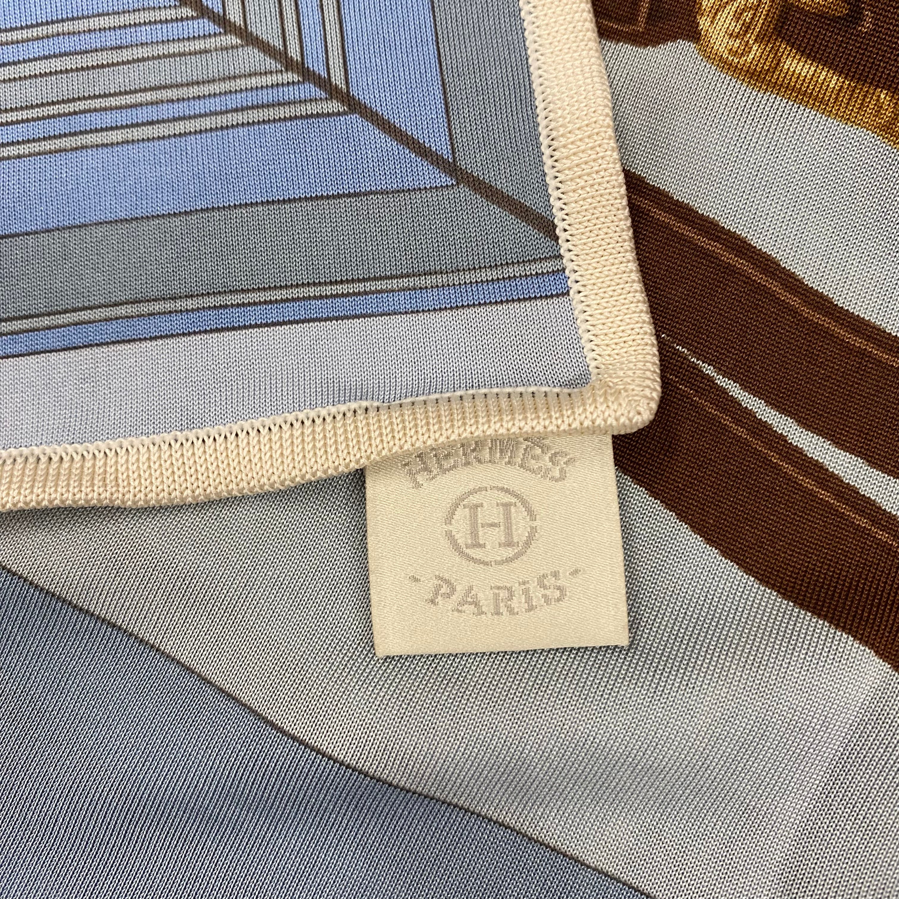Boxed Hermès Carré en Carrés Jersey de Soie Silk Scarf