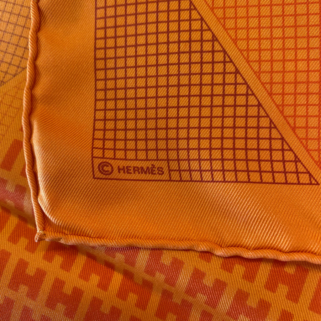Hermès H En Bias Silk Scarf Quite Rare