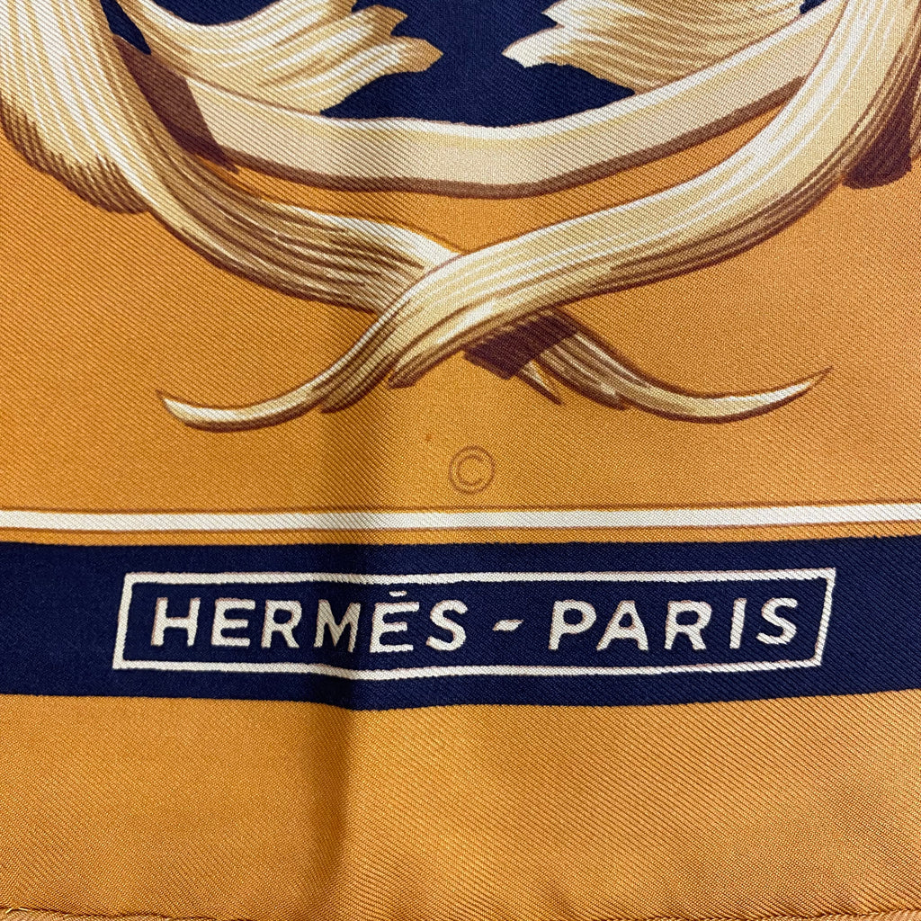 Hermès Couronnes Vintage Silk Scarf
