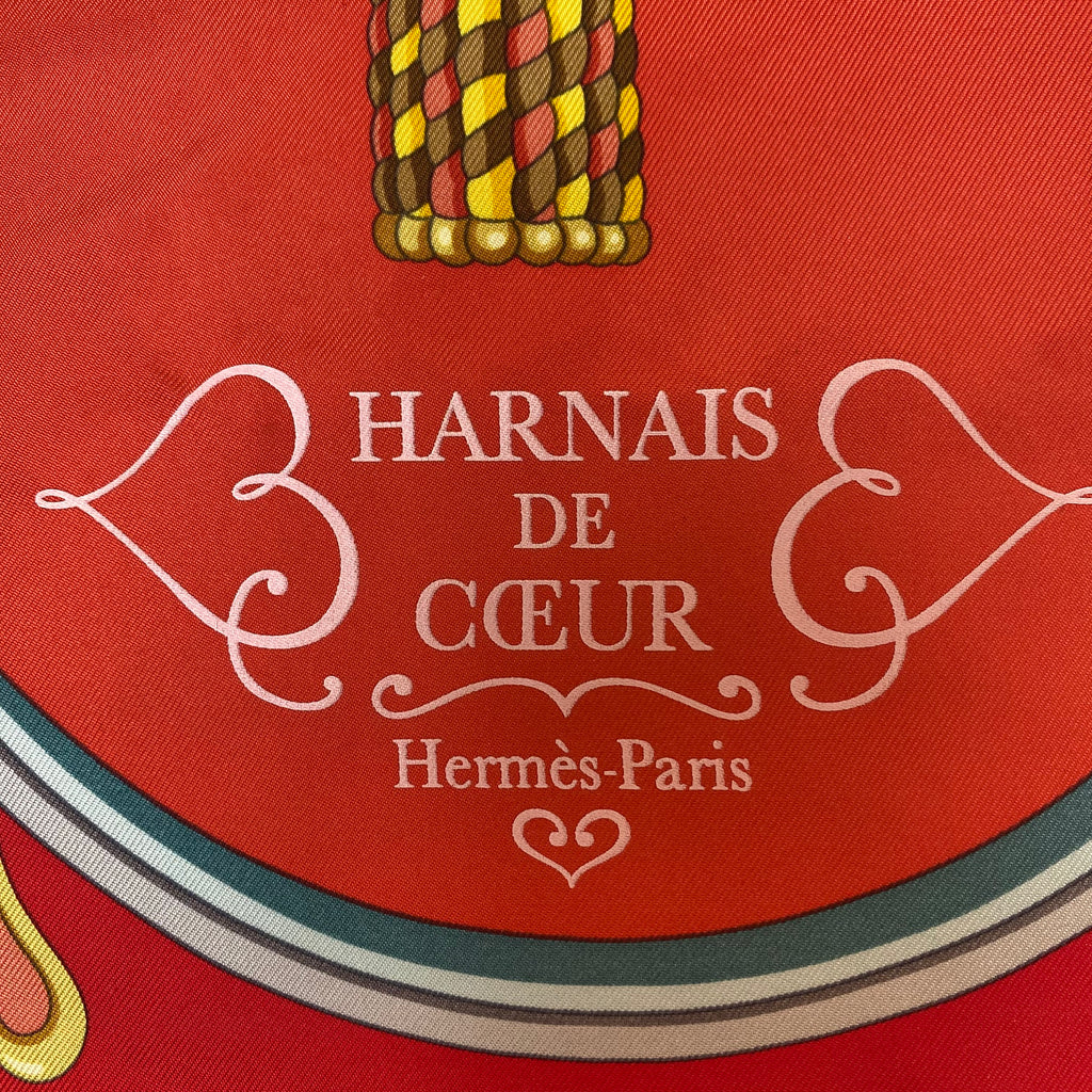 Brand New Boxed Hermès Harnais de Coeur Silk Scarf
