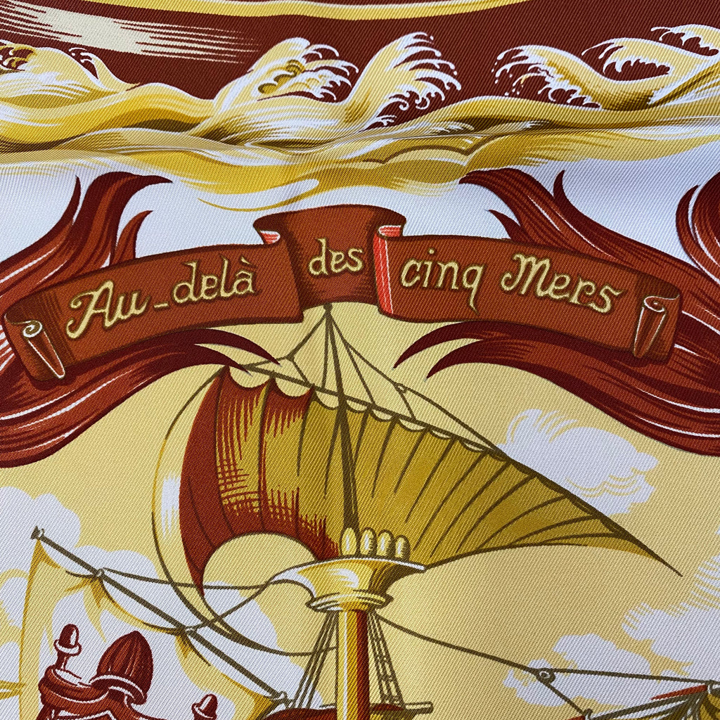 Immaculate Hermès Au Delà des cinq Mers Silk Scarf