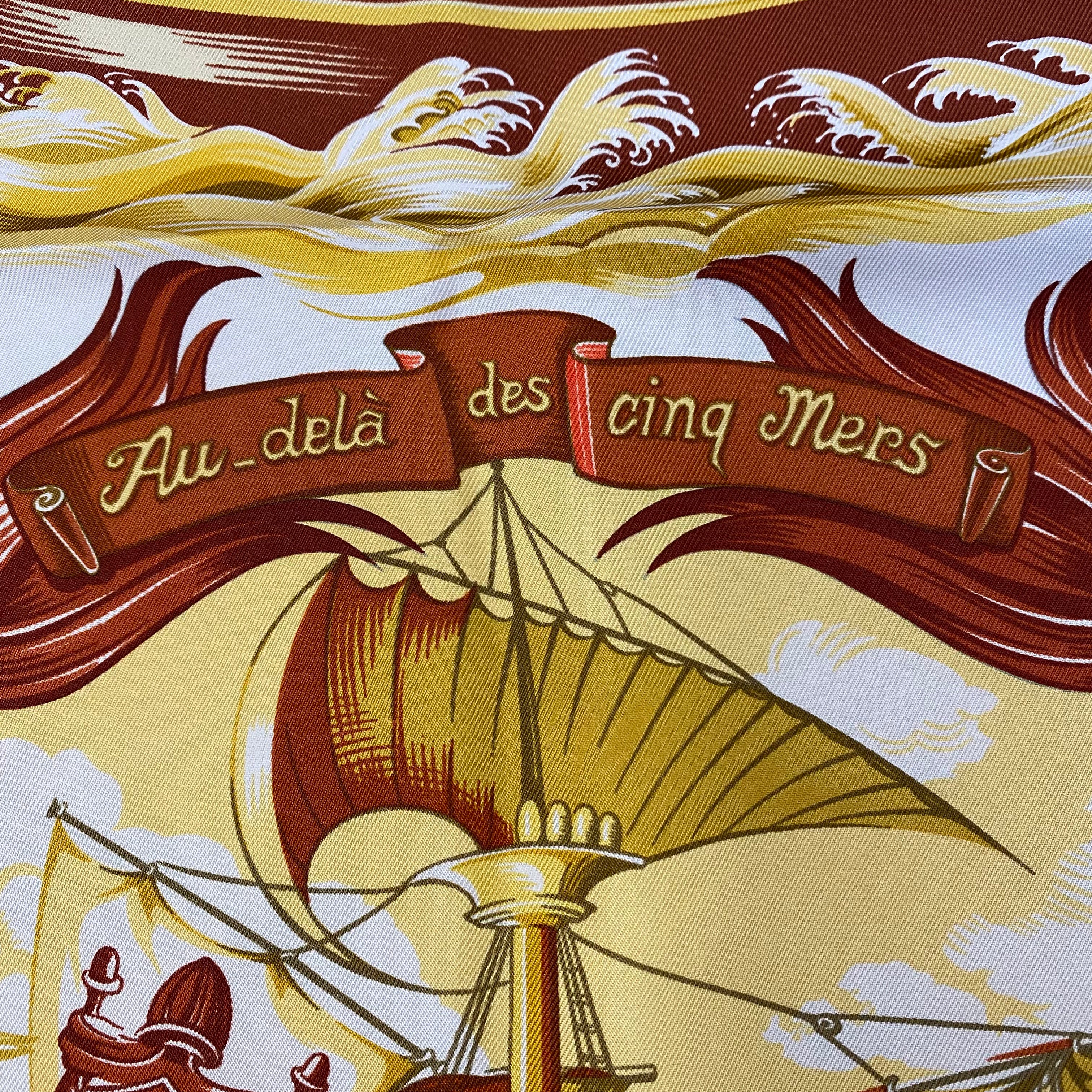 Immaculate Hermès Au Delà des cinq Mers Silk Scarf