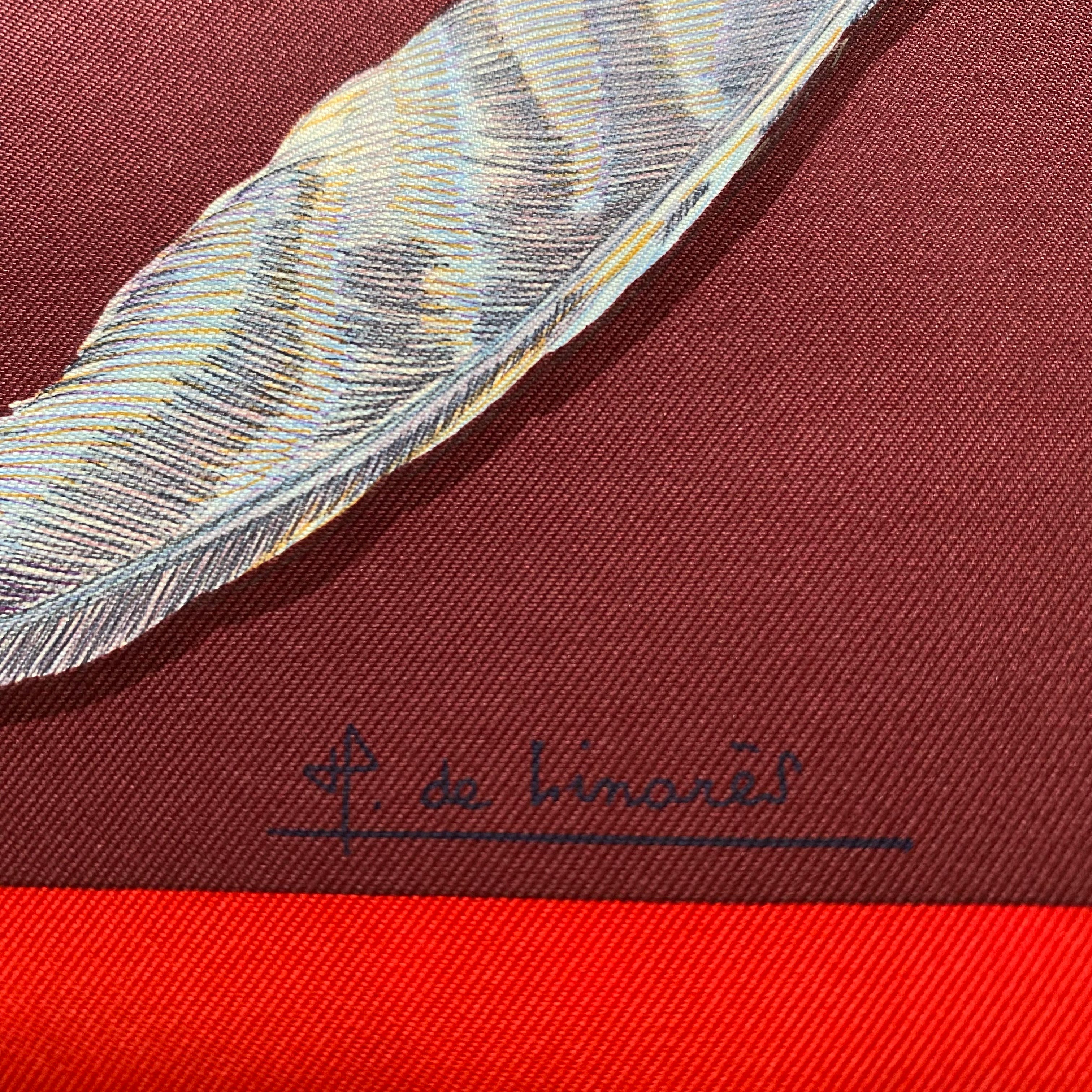 Brand New Boxed Hermès Plumes II Silk Scarf