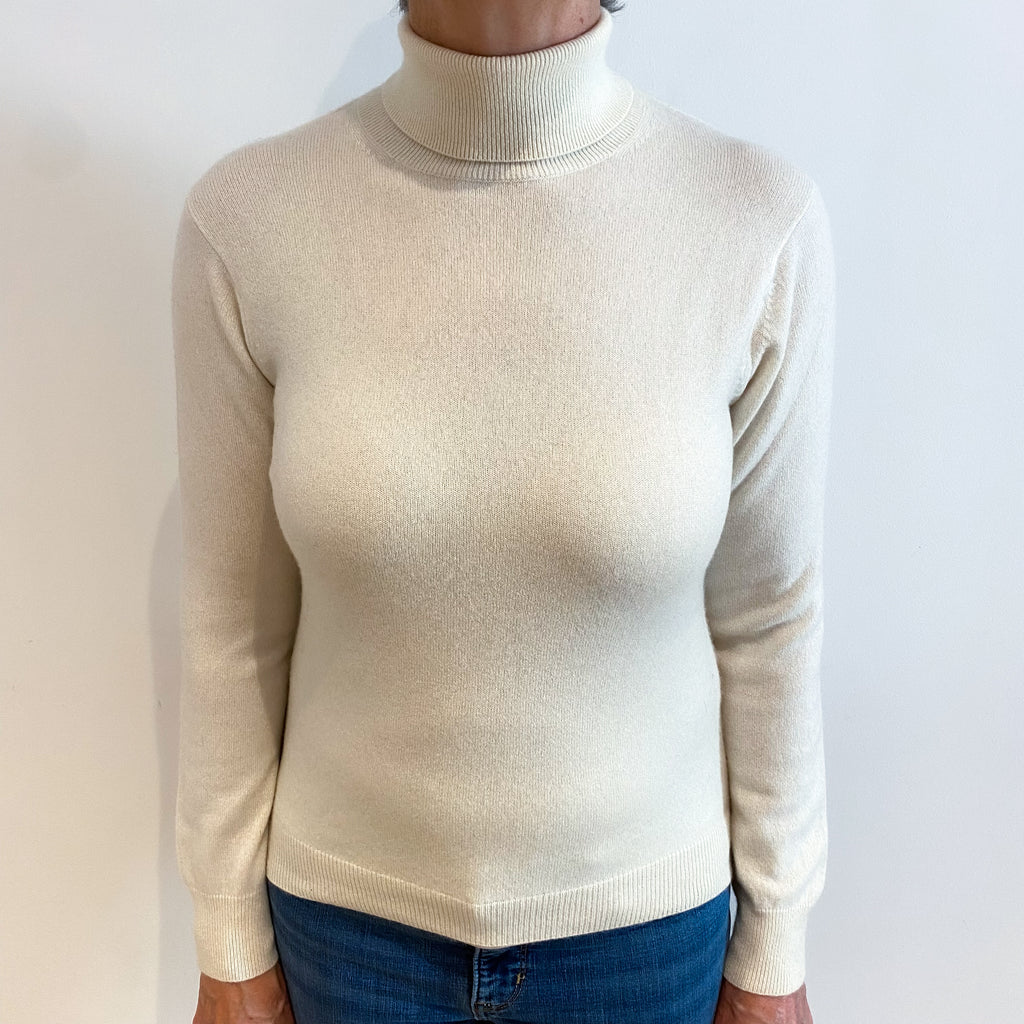 Cream Cashmere Polo Neck Jumper Medium