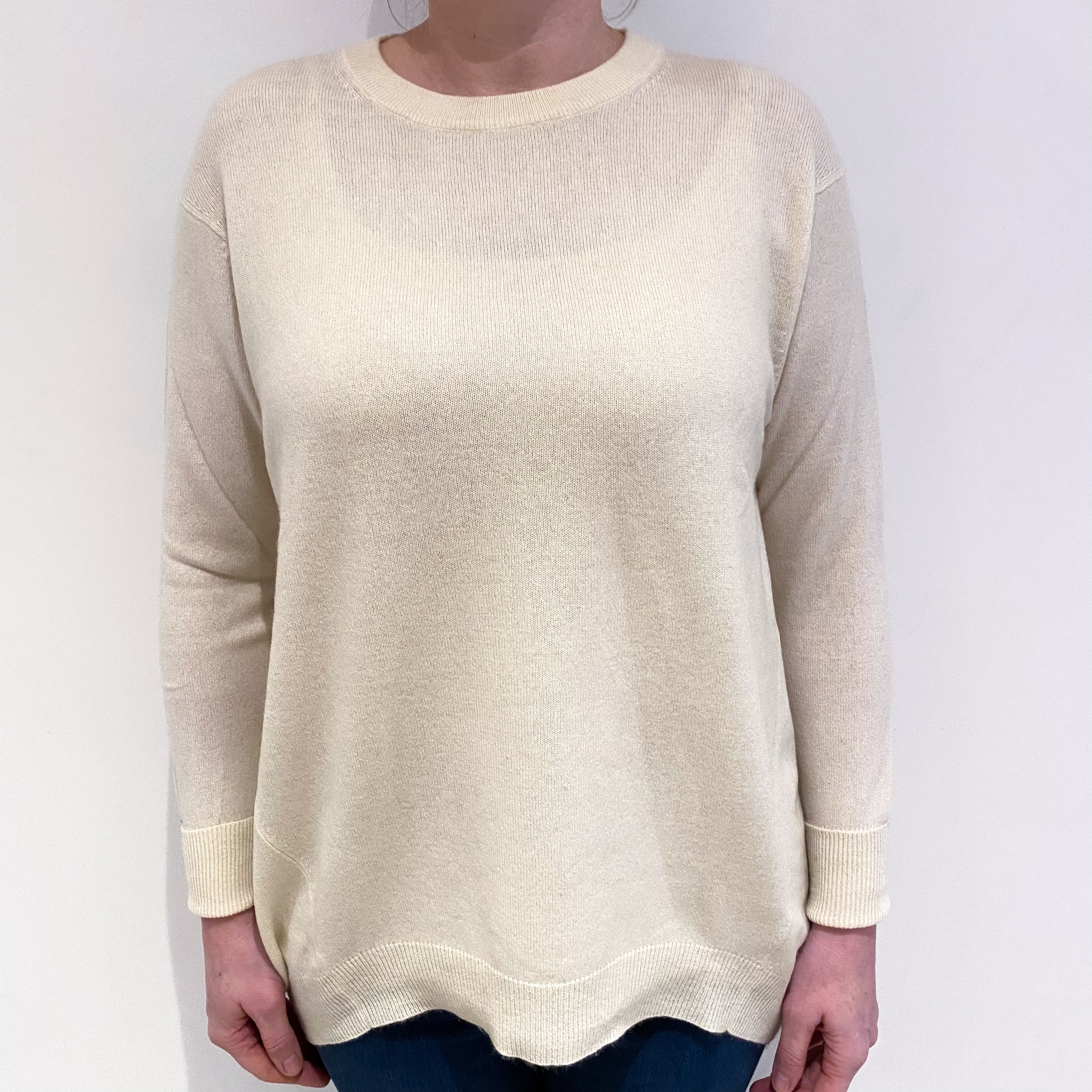 Cream Cashmere Crew Neck Jumper Large