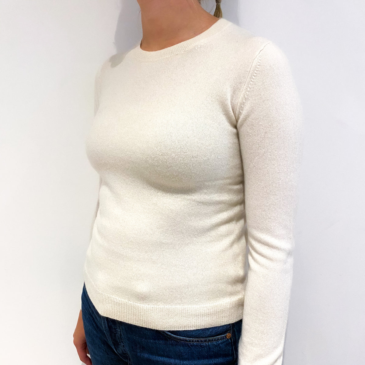 Cream Cashmere Crew Neck Jumper Small