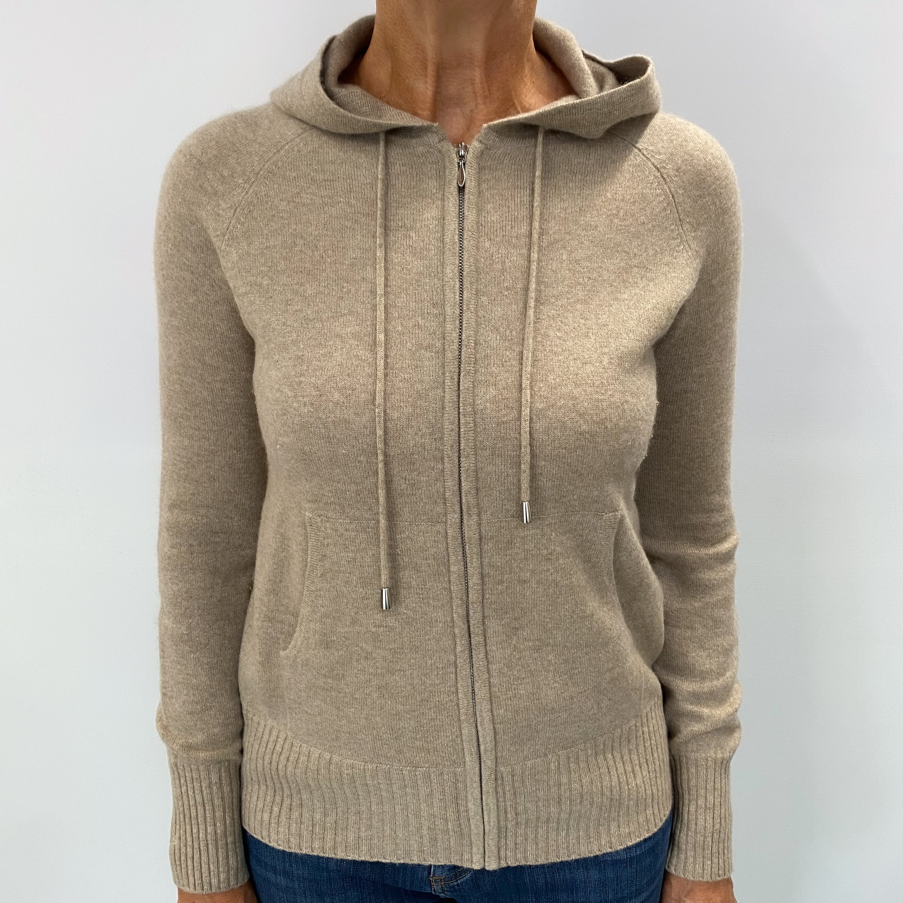 Lounge Mocha Brown Cashmere Zip Hoodie Medium