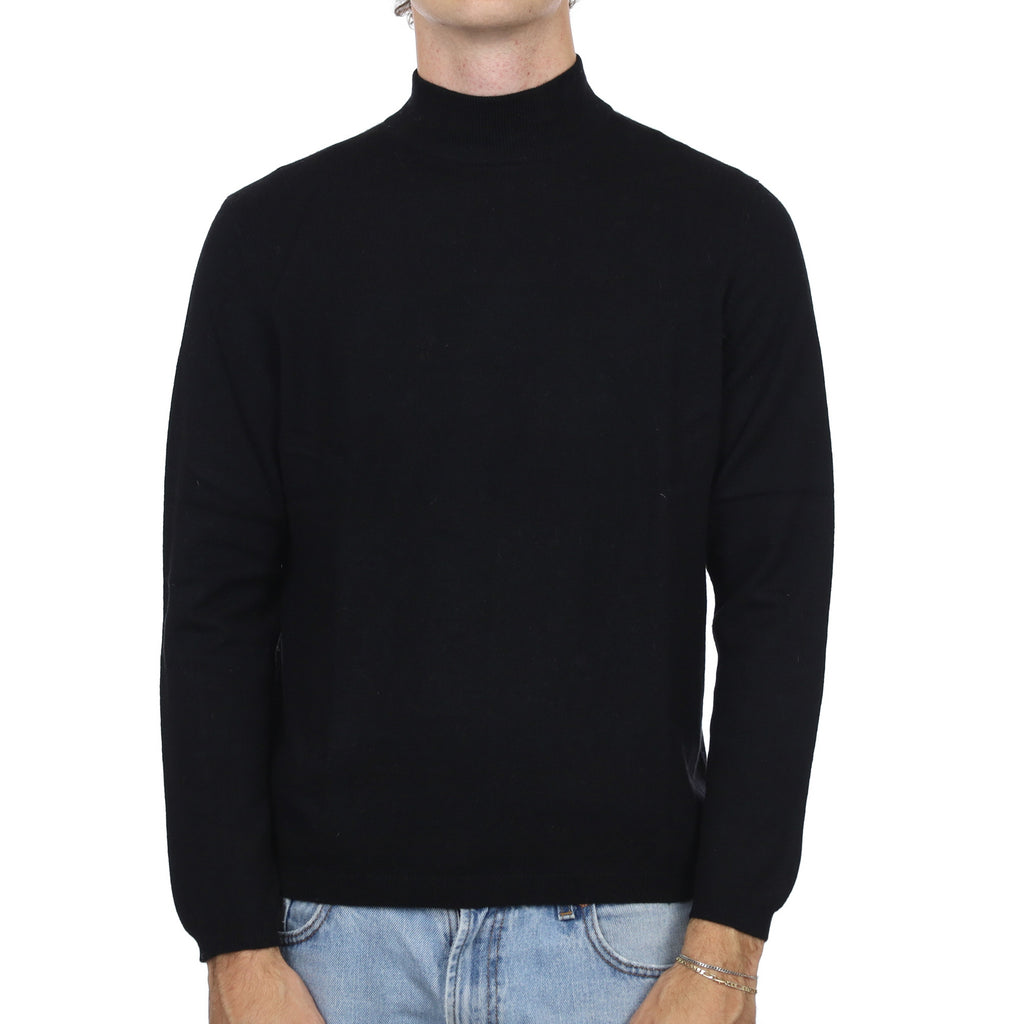 Men's Black Cashmere Turtle Neck Jumper Large