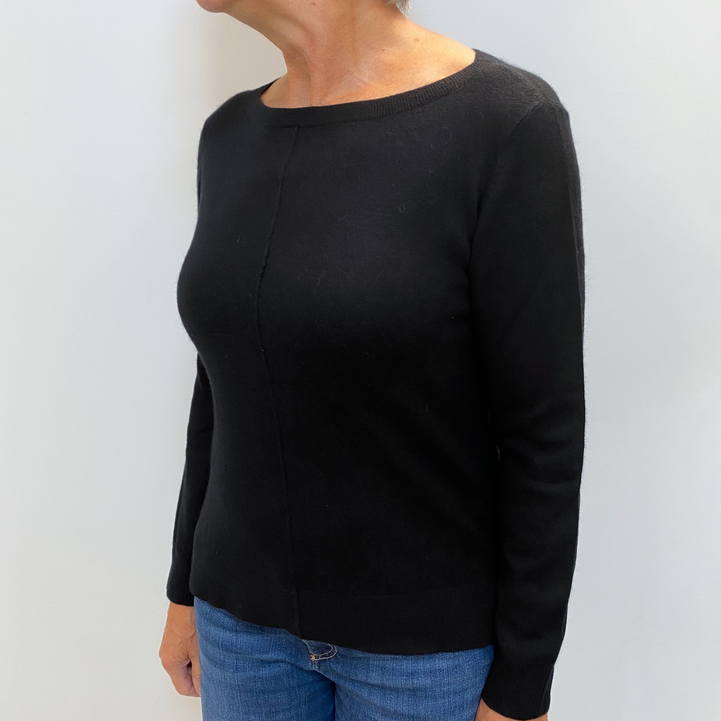 Black Cashmere Crew Neck Jumper Medium