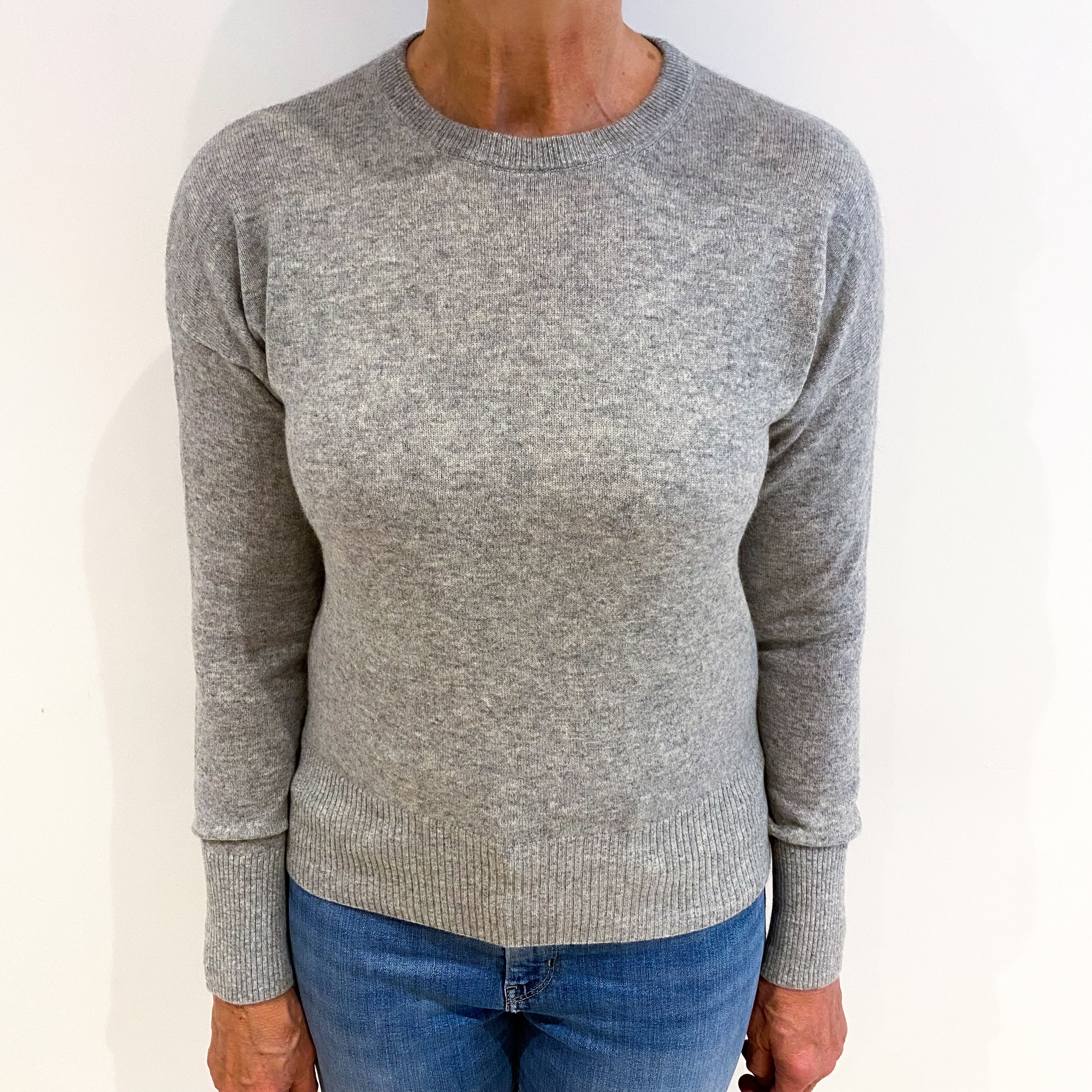 Smoke Grey Cashmere Crew Neck Jumper Medium