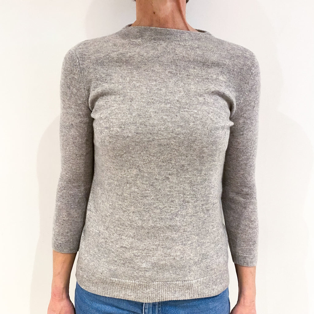 Smoke Grey Cashmere Turtle Neck Jumper Small