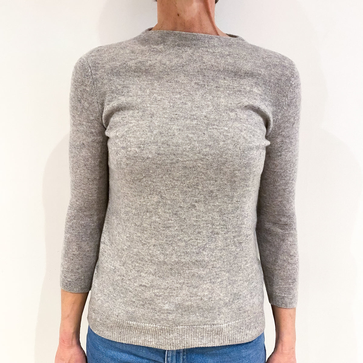 Smoke Grey Cashmere Turtle Neck Jumper Small