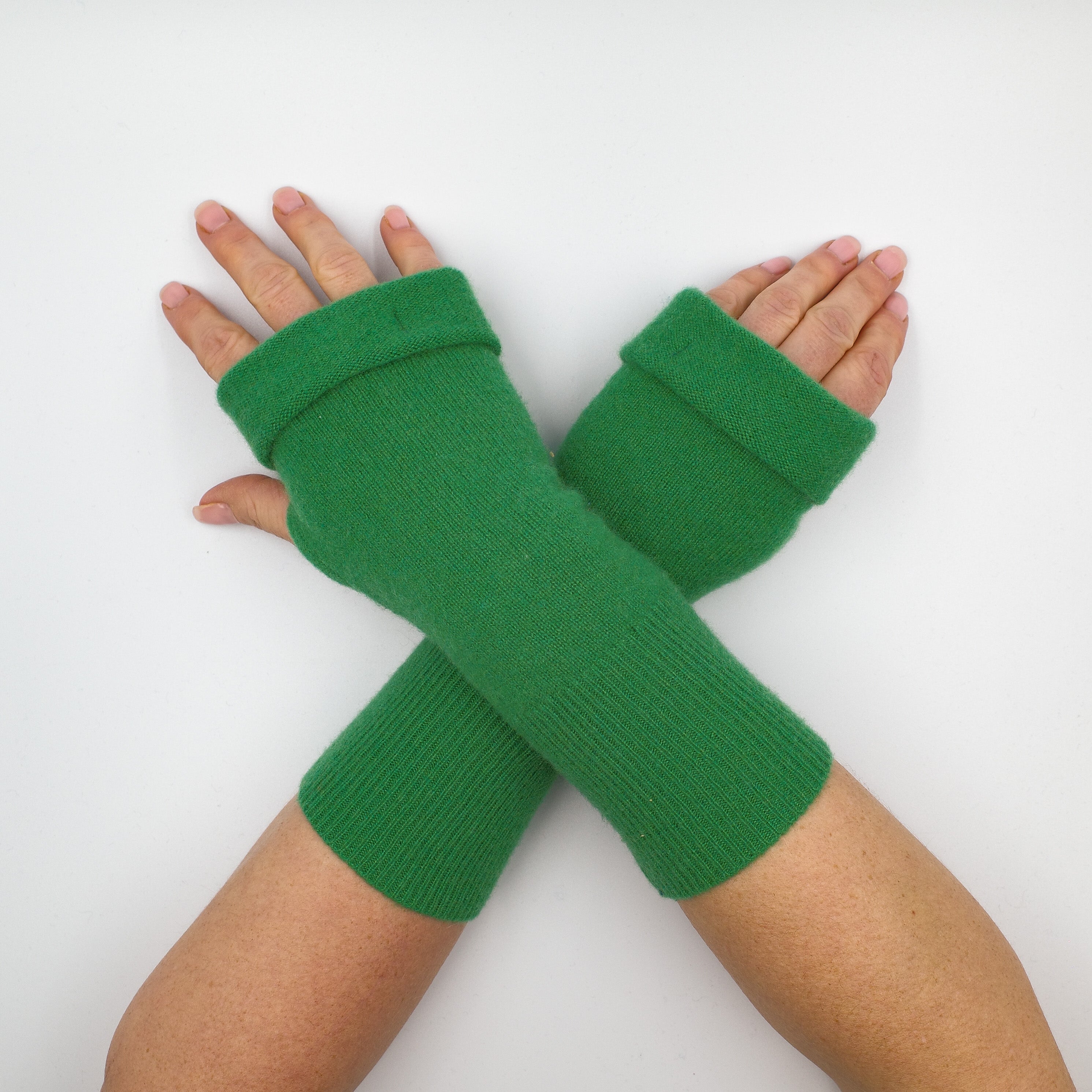 Pea Green Fingerless Glove