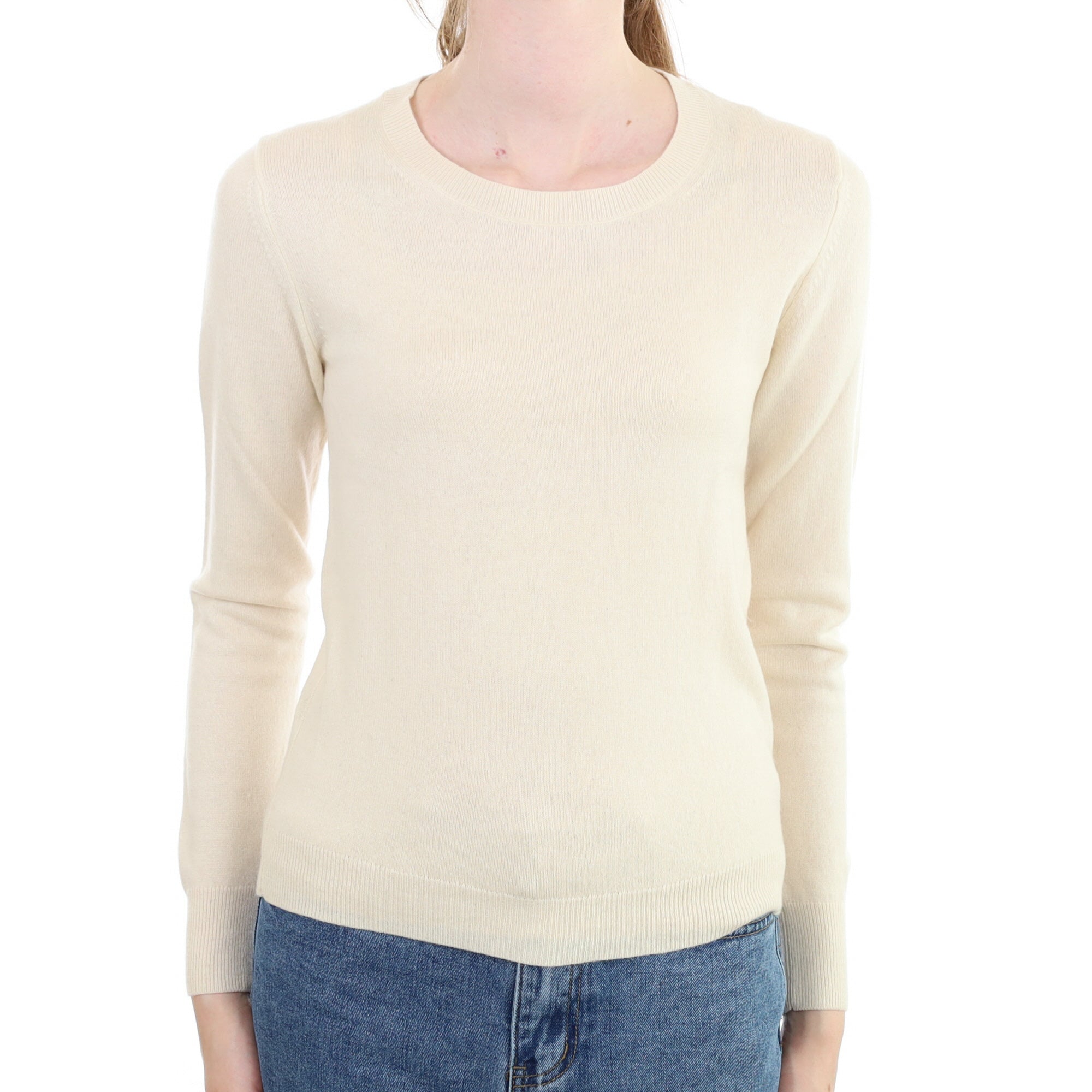 Vanilla Cream Cashmere Crew Neck Jumper Extra Small
