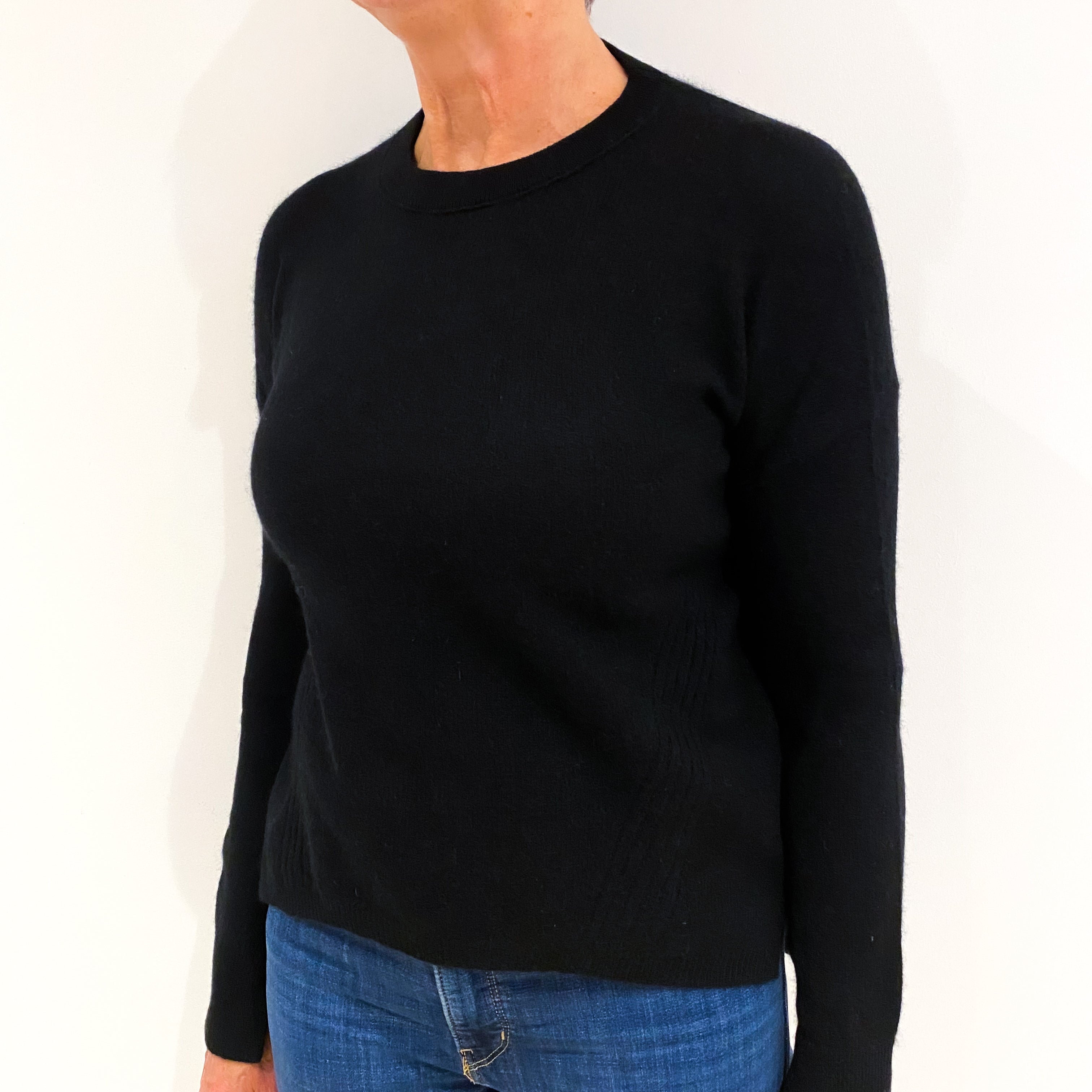 Black Cashmere Crew Neck Jumper