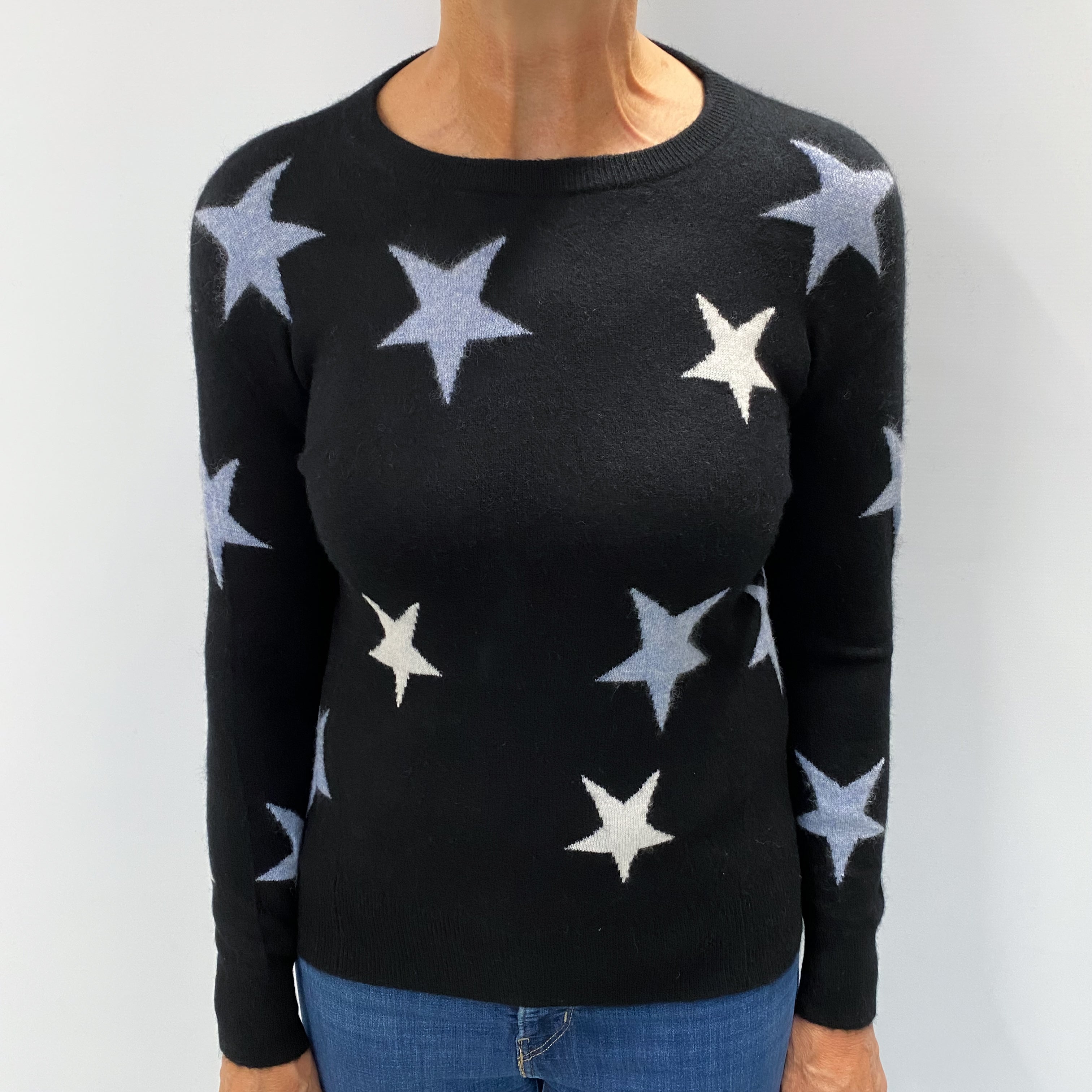 Black Star Cashmere Crew Neck Jumper Medium