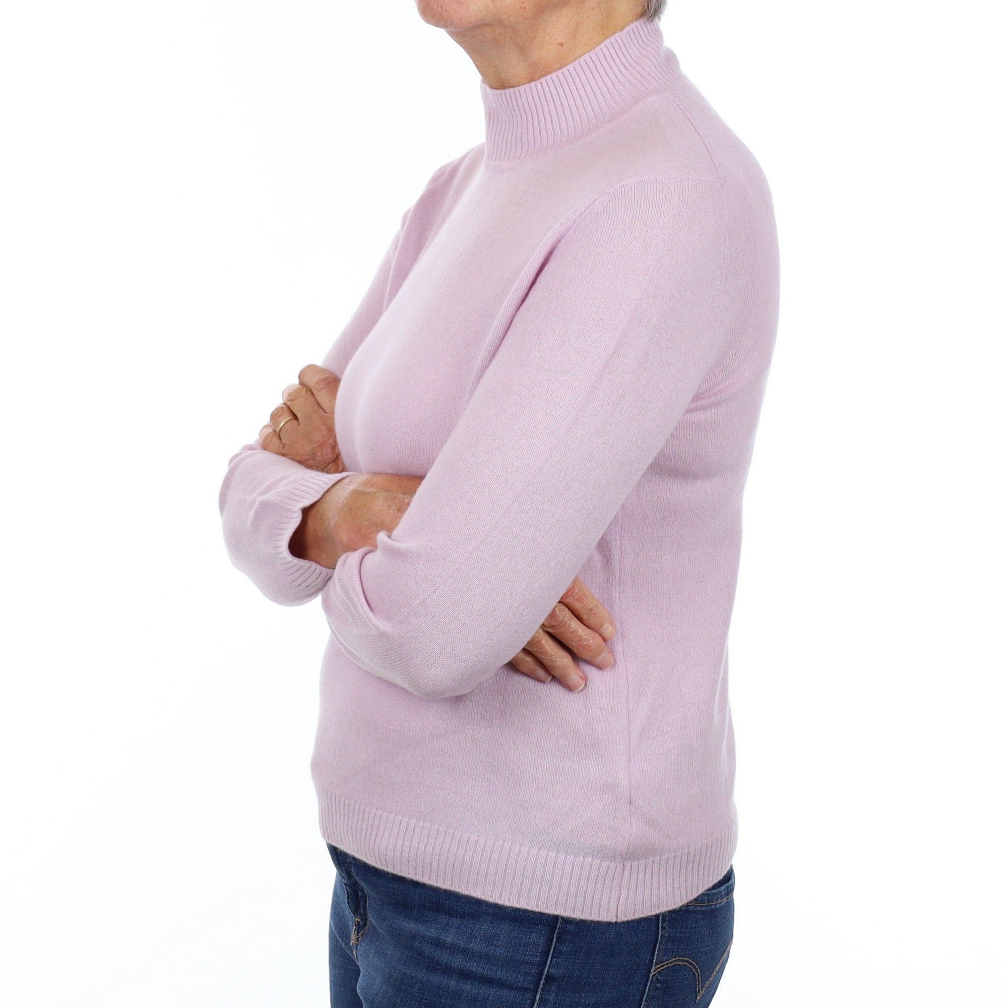 Mauve Purple Cashmere Turtle Neck Jumper Medium