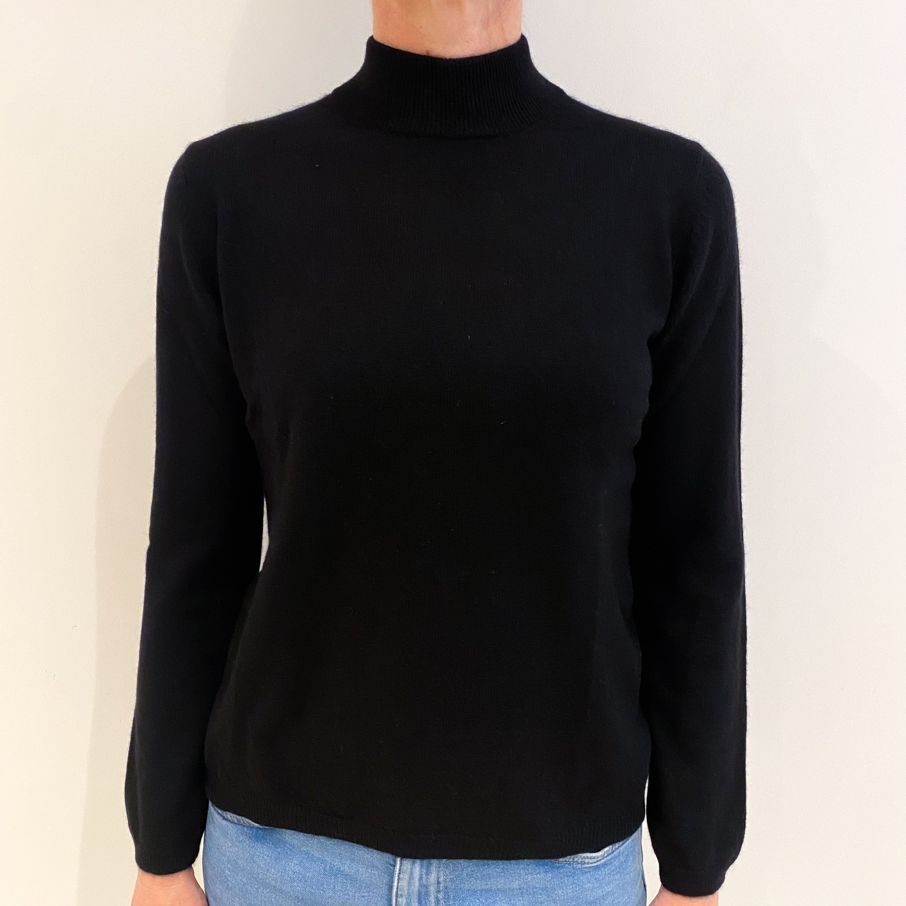 Black Cashmere Turtle Neck Jumper Small