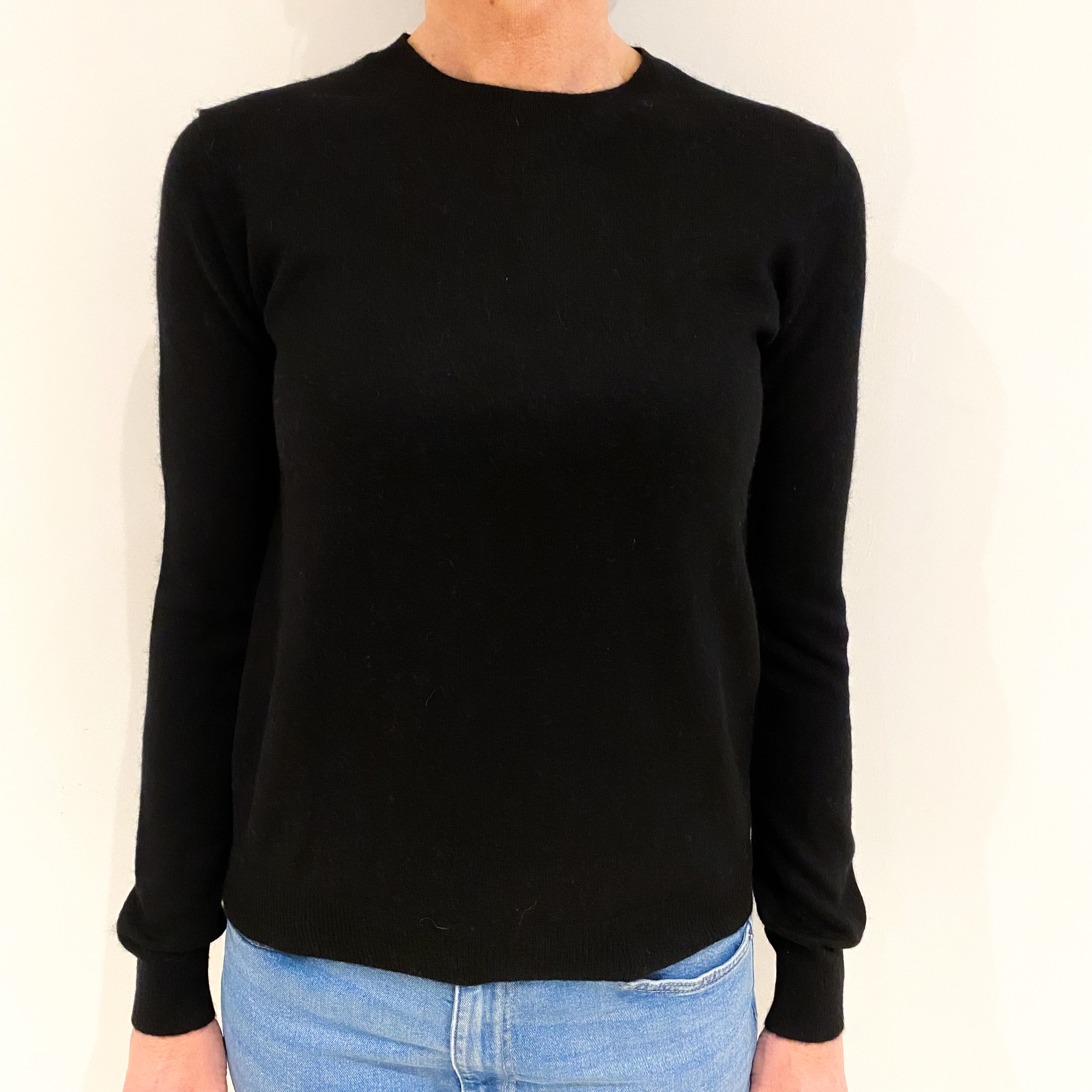 Black Cashmere Crew Neck Jumper Small