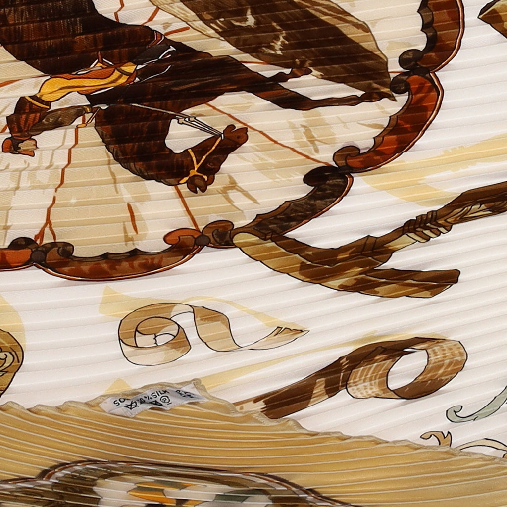 Brand New Boxed Hermès Copeaux Silk Plisse Scarf