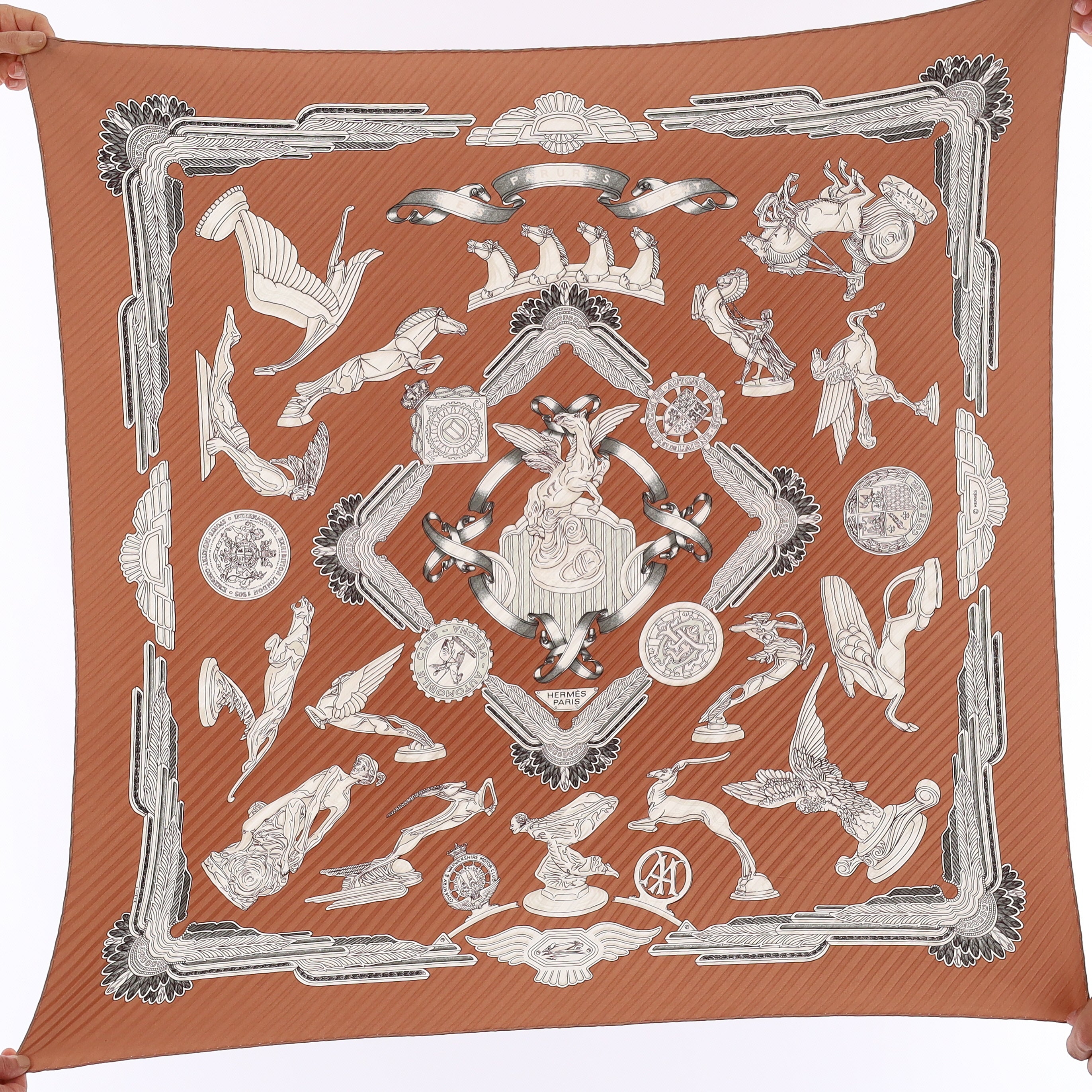 Pristine Boxed Hermès Les Parures Du Vent Silk Plisse Scarf