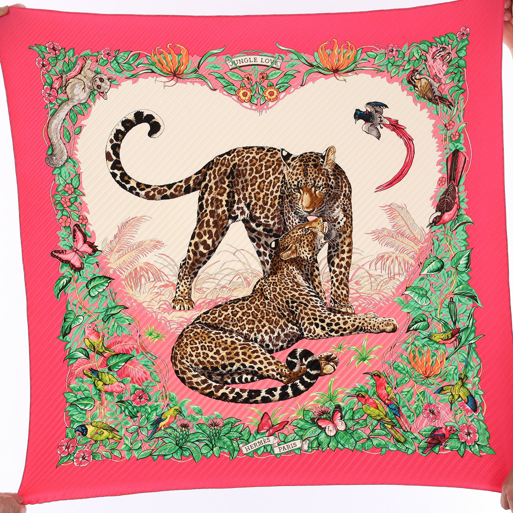 Brand New Boxed Hermès Jungle Love Silk Plisse Scarf Quite Rare