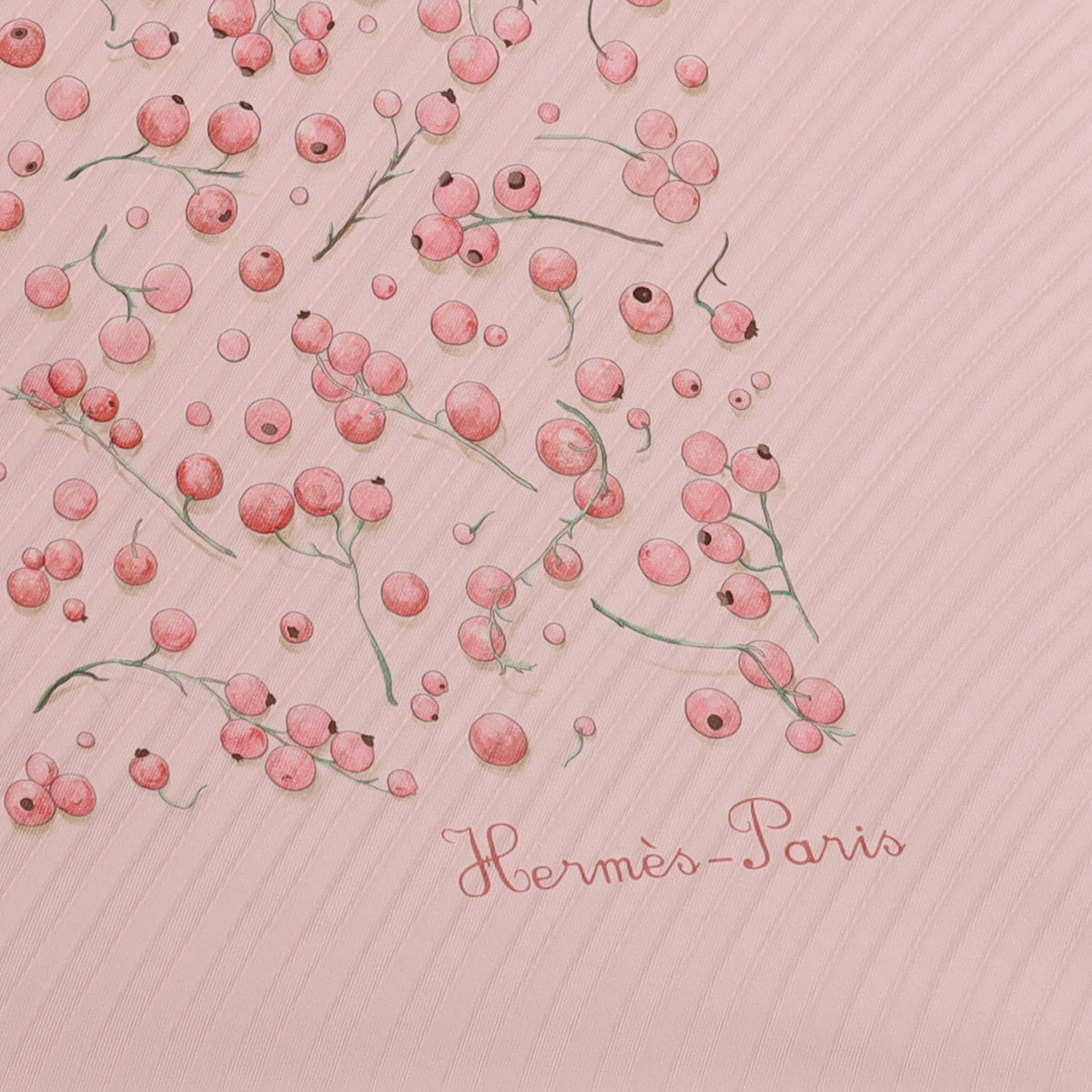 Brand New Boxed Hermès Red Berries Silk Plisse Scarf Quite Rare