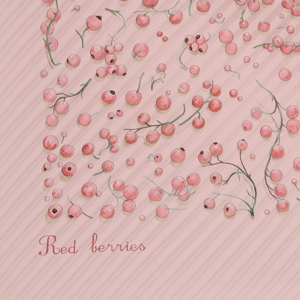 Brand New Boxed Hermès Red Berries Silk Plisse Scarf Quite Rare