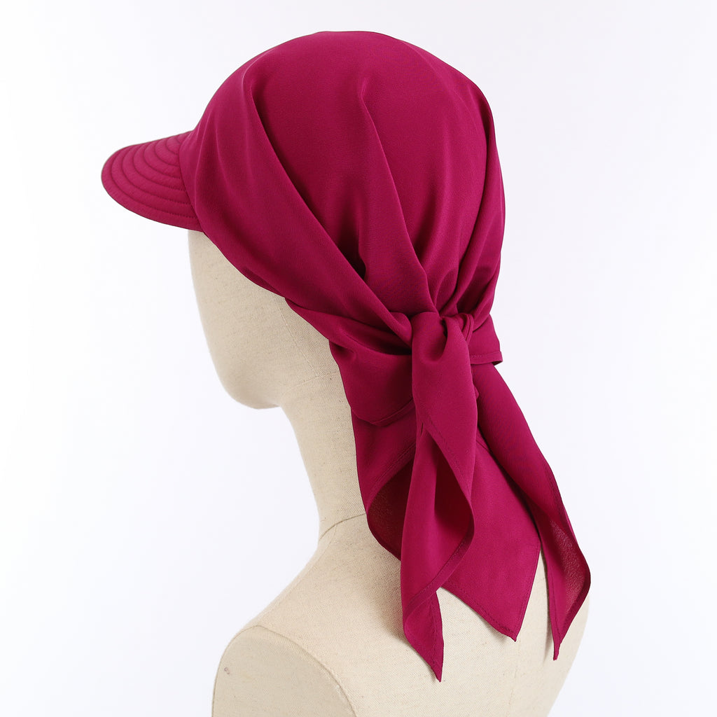 Boxed Hermès Fuchsia Silk Cap