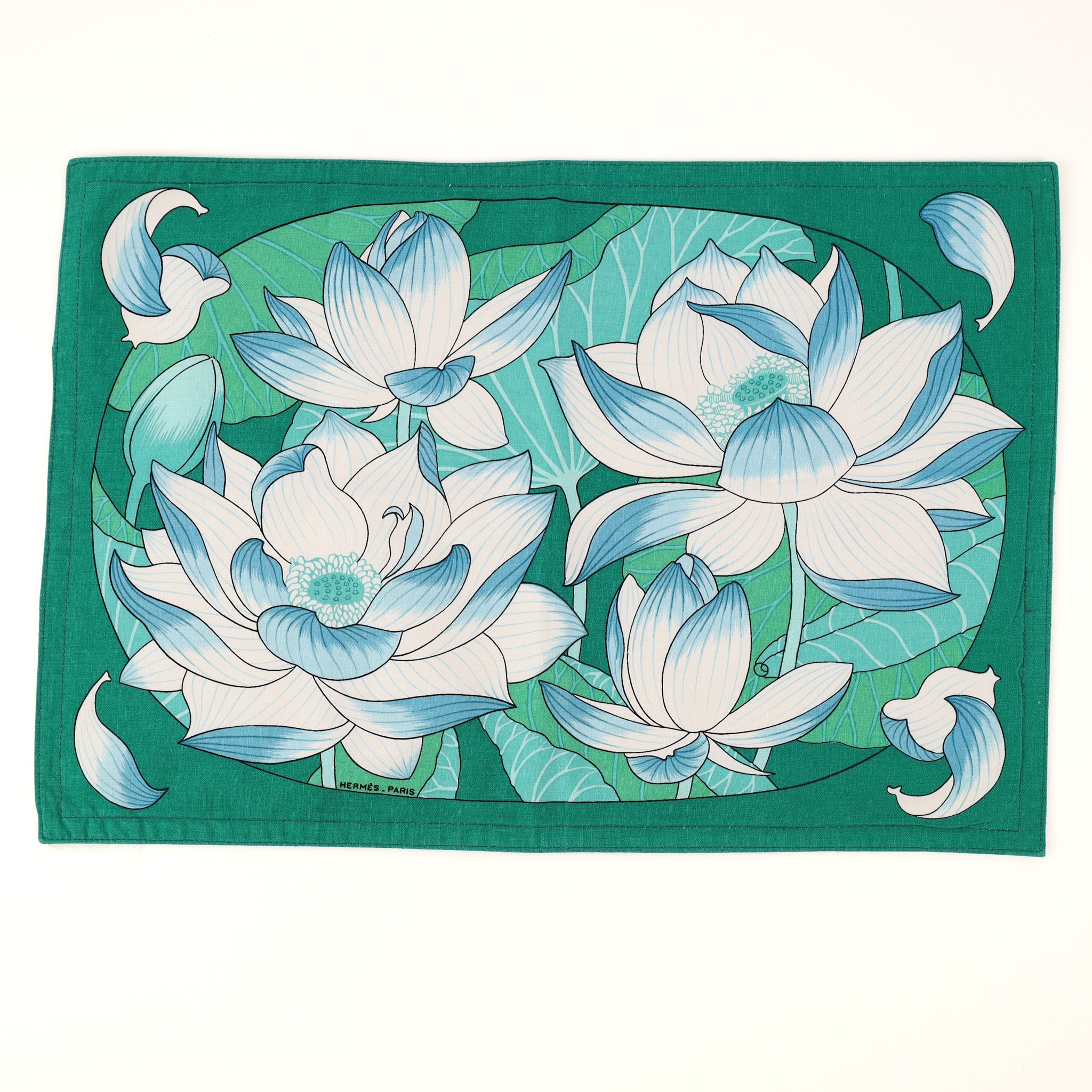 Pristine Hermès Fleurs de Lotus Tray Cloth