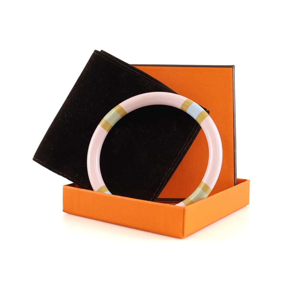 Brand New Boxed Hermès Lacquered Wood Bangle Large