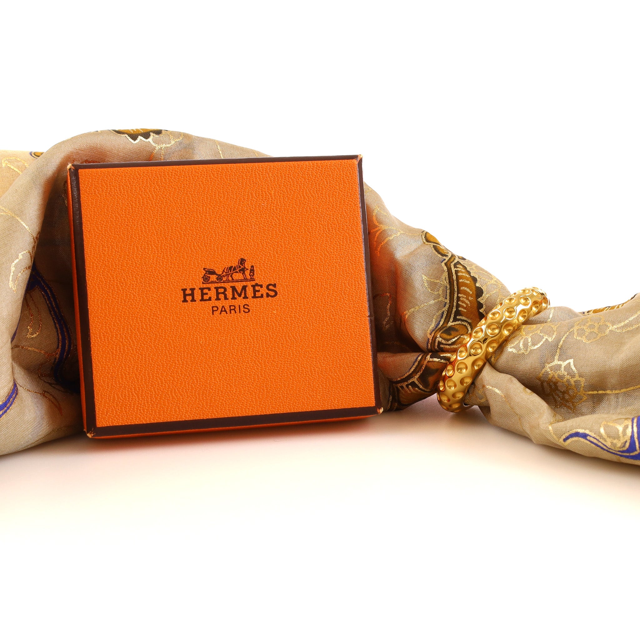 Brand New Boxed Hermès Scarf Ring