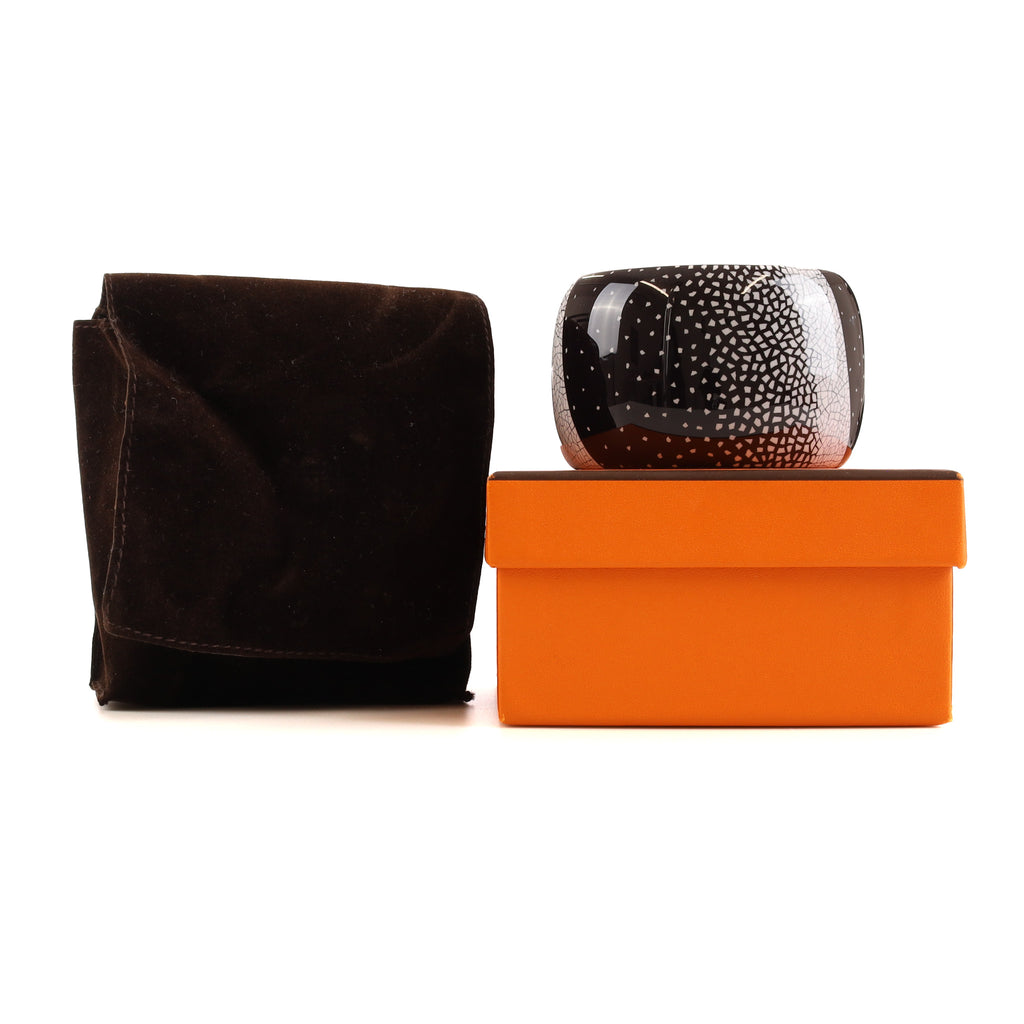 Brand New Boxed Hermès Lacquered Wood Bangle Medium