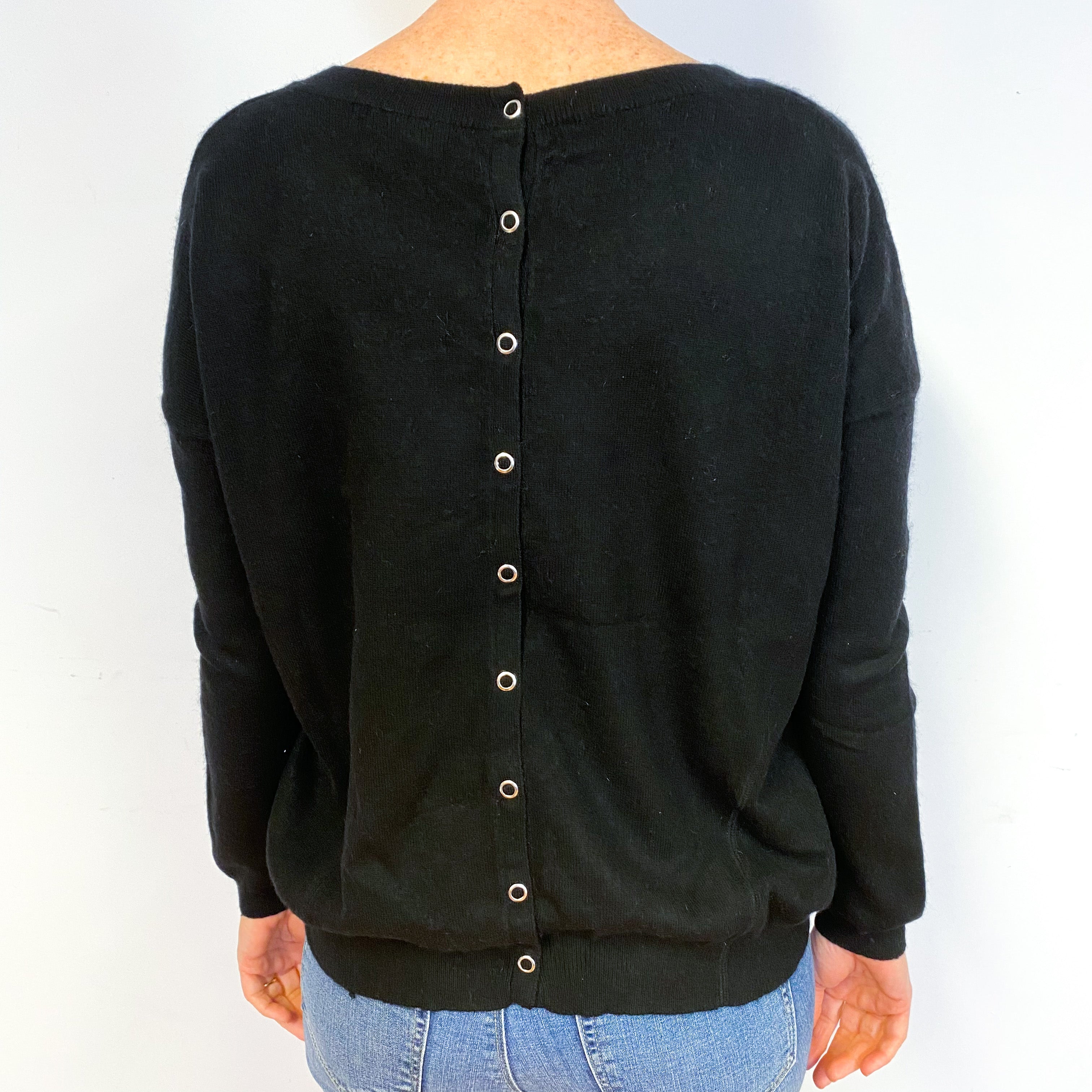 Black Cashmere Crew Neck Jumper Medium