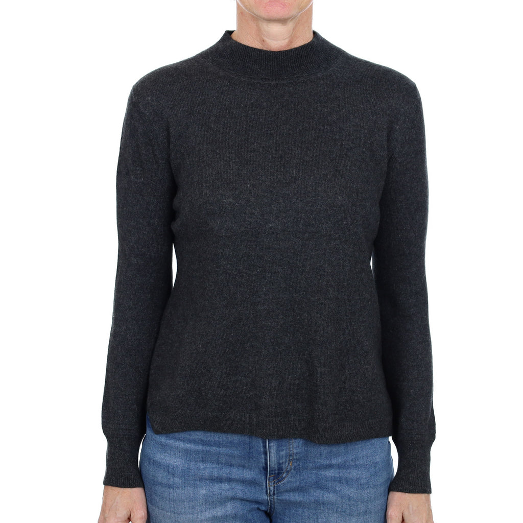 Charcoal Grey Cashmere Turtle Neck Jumper Small