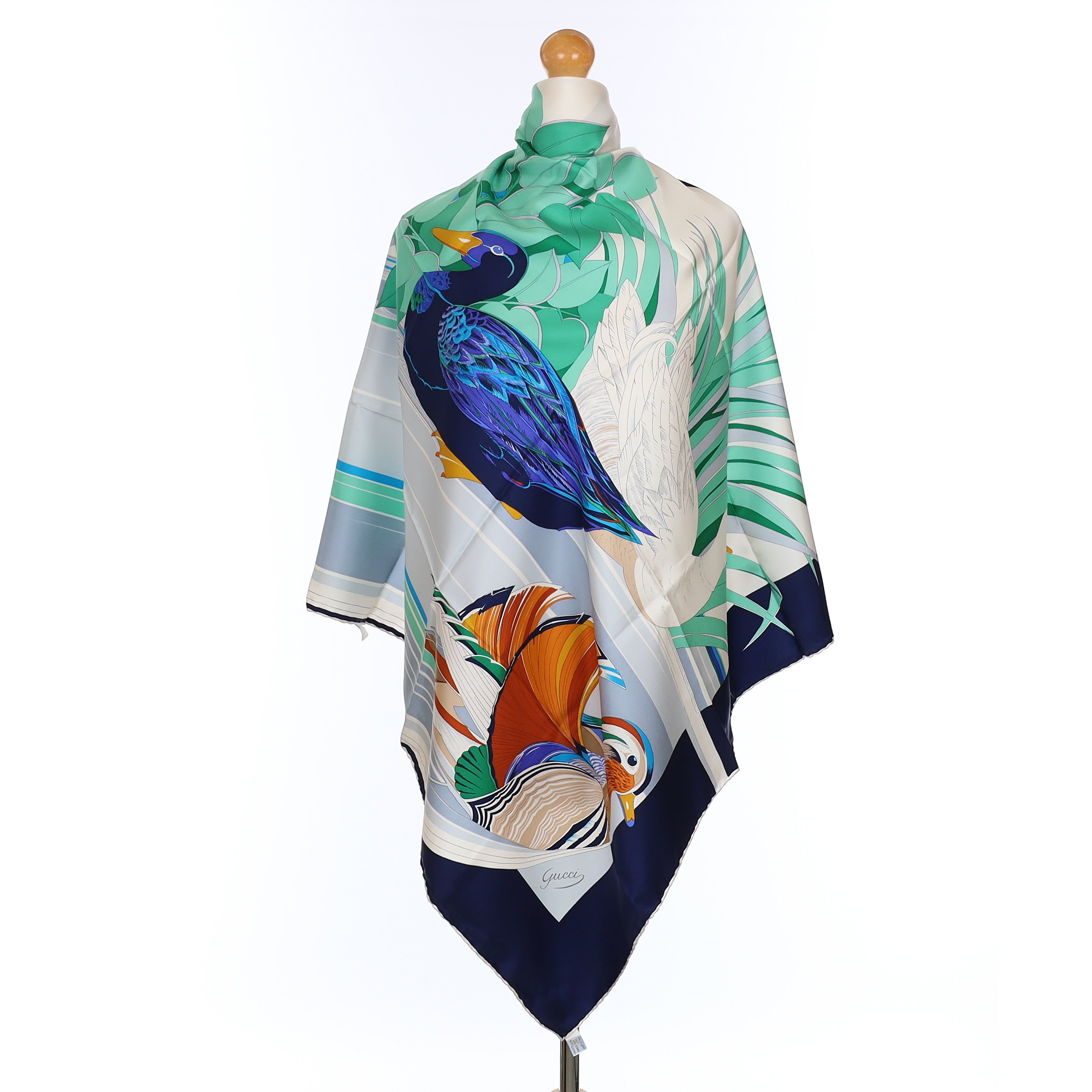 Brand New Gucci Duck Design Vintage Silk Scarf