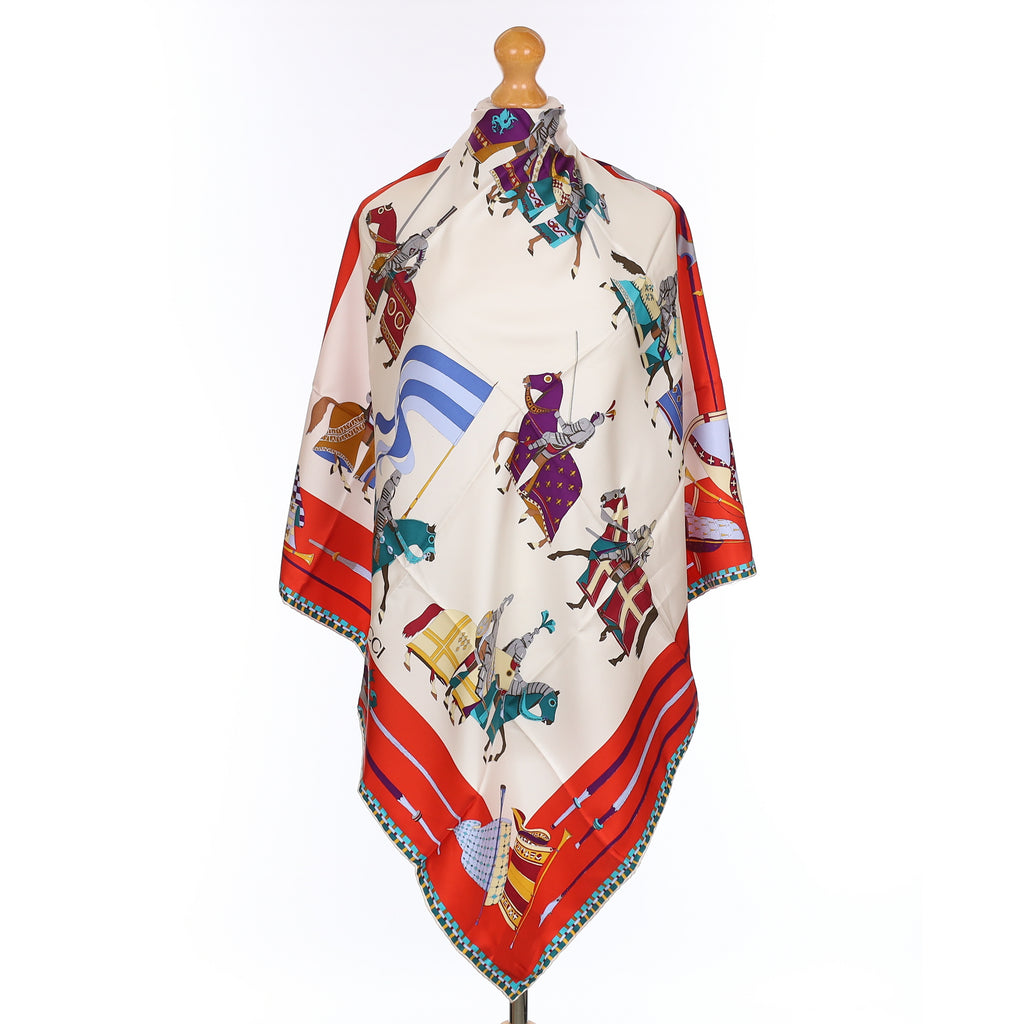Brand New Gucci Dressed Equestrian Red Vintage Silk Scarf