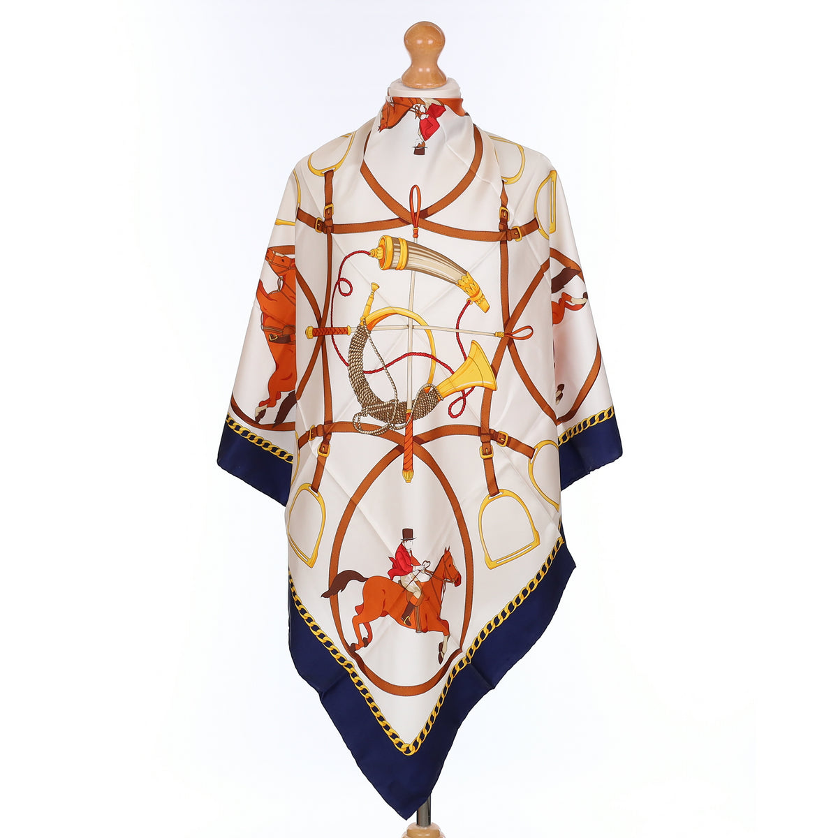 Brand New Gucci Stirrup Equestrian Vintage Silk Scarf