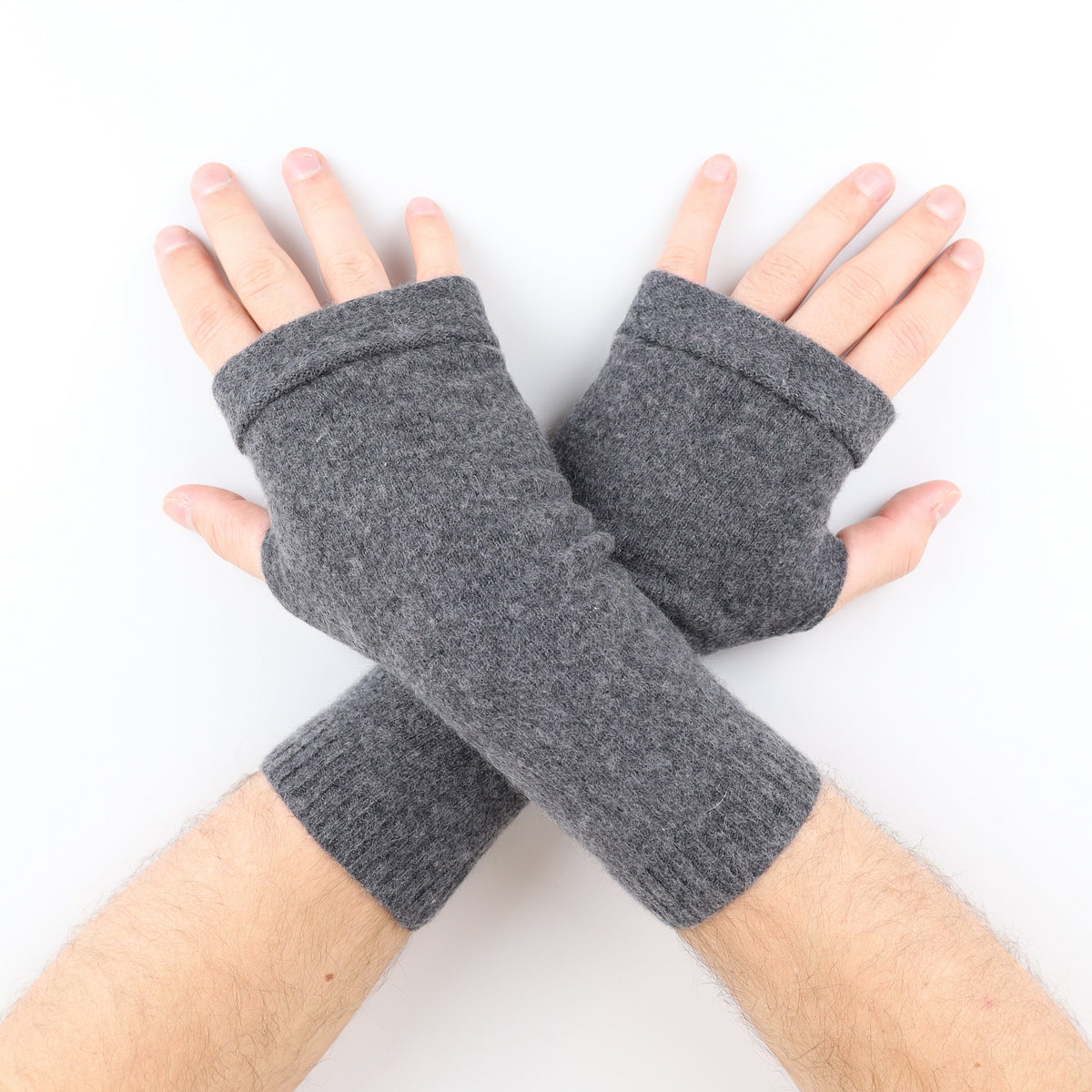 Men's Slate Grey Fingerless Gloves