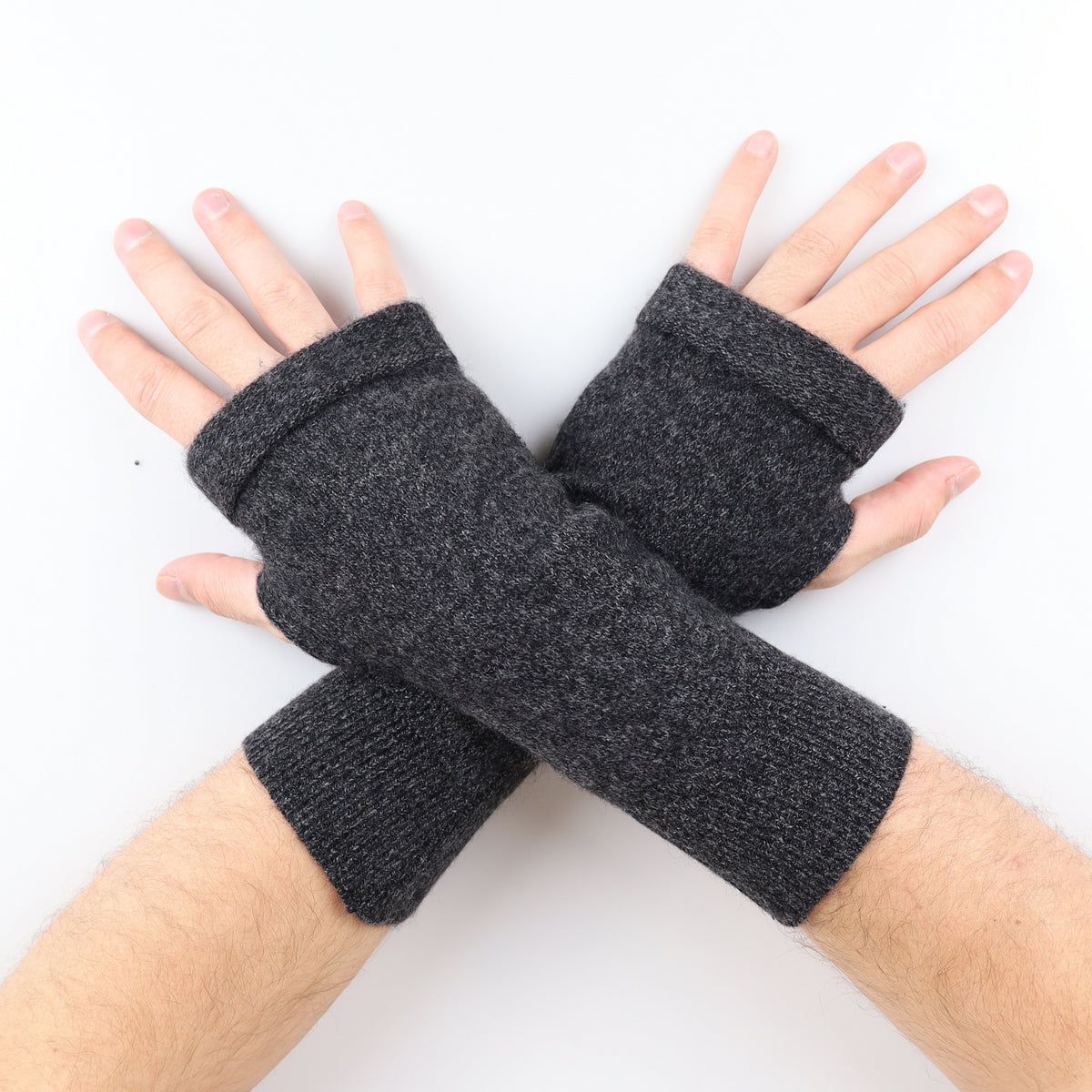 Men’s Charcoal Grey Fingerless Gloves