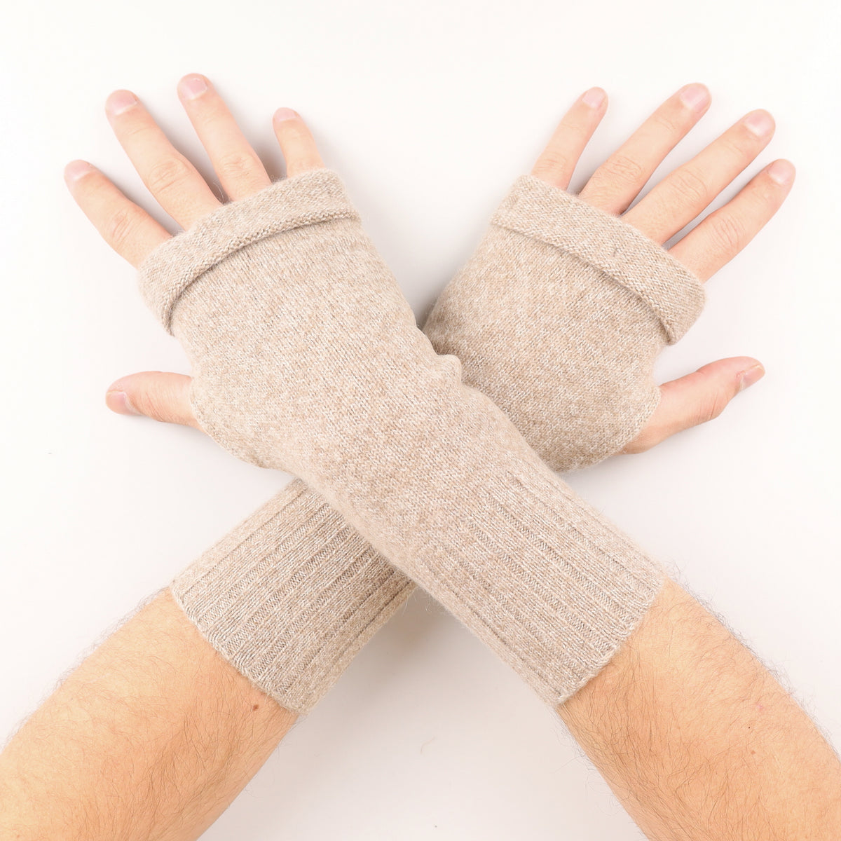 Men’s Biscuit Marl Fingerless Gloves
