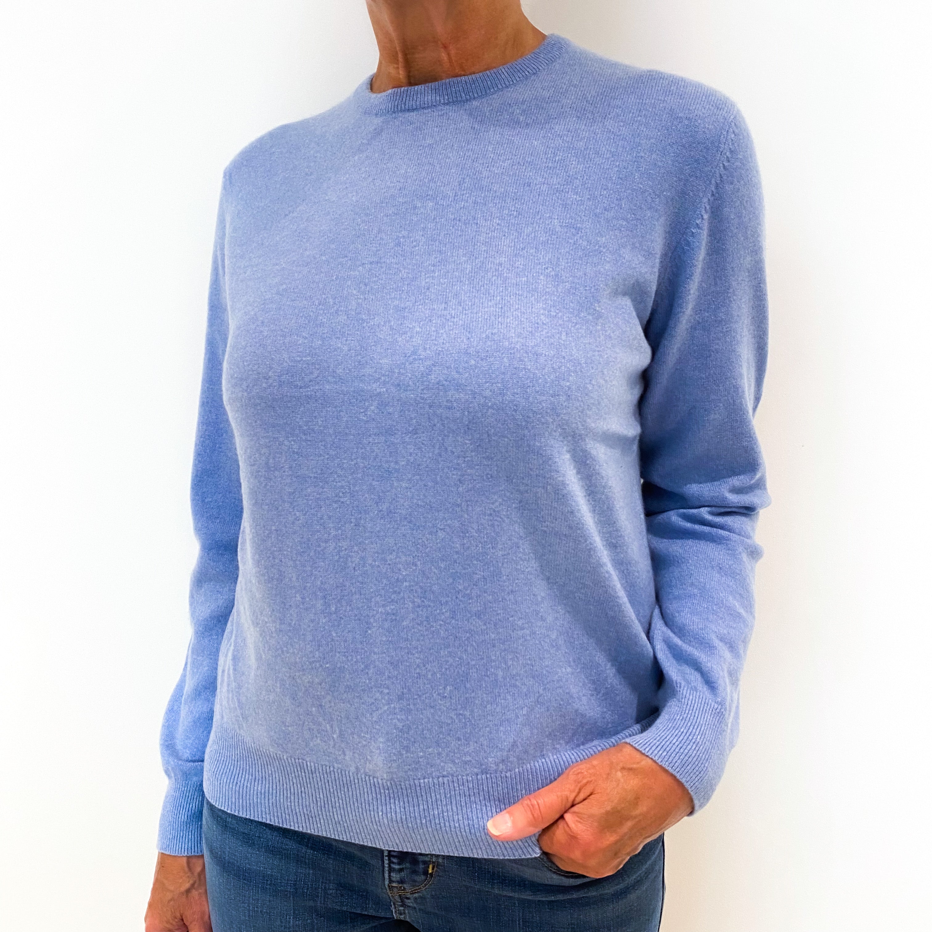 Sky Blue Cashmere Crew Neck Jumper Medium