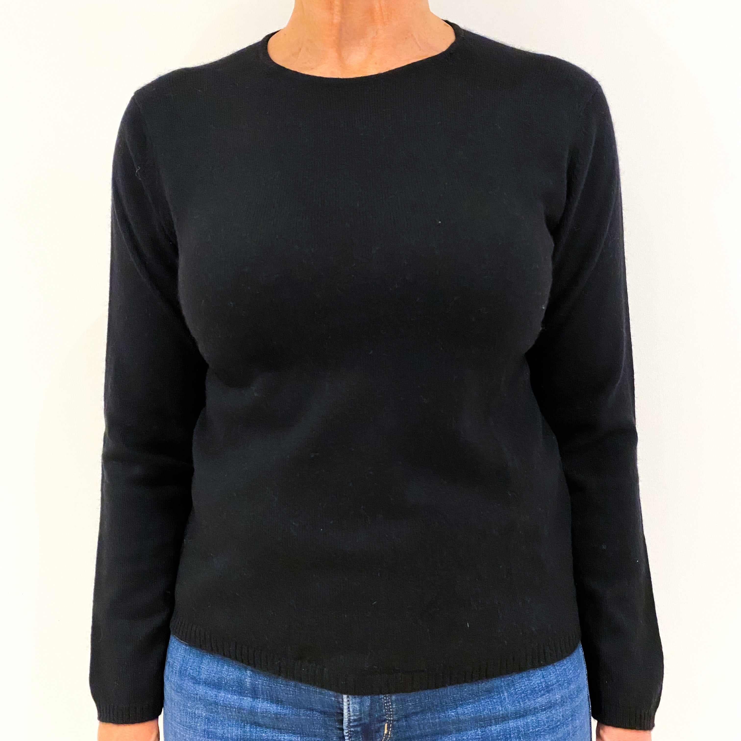 Black Cashmere Crew Neck Jumper Medium