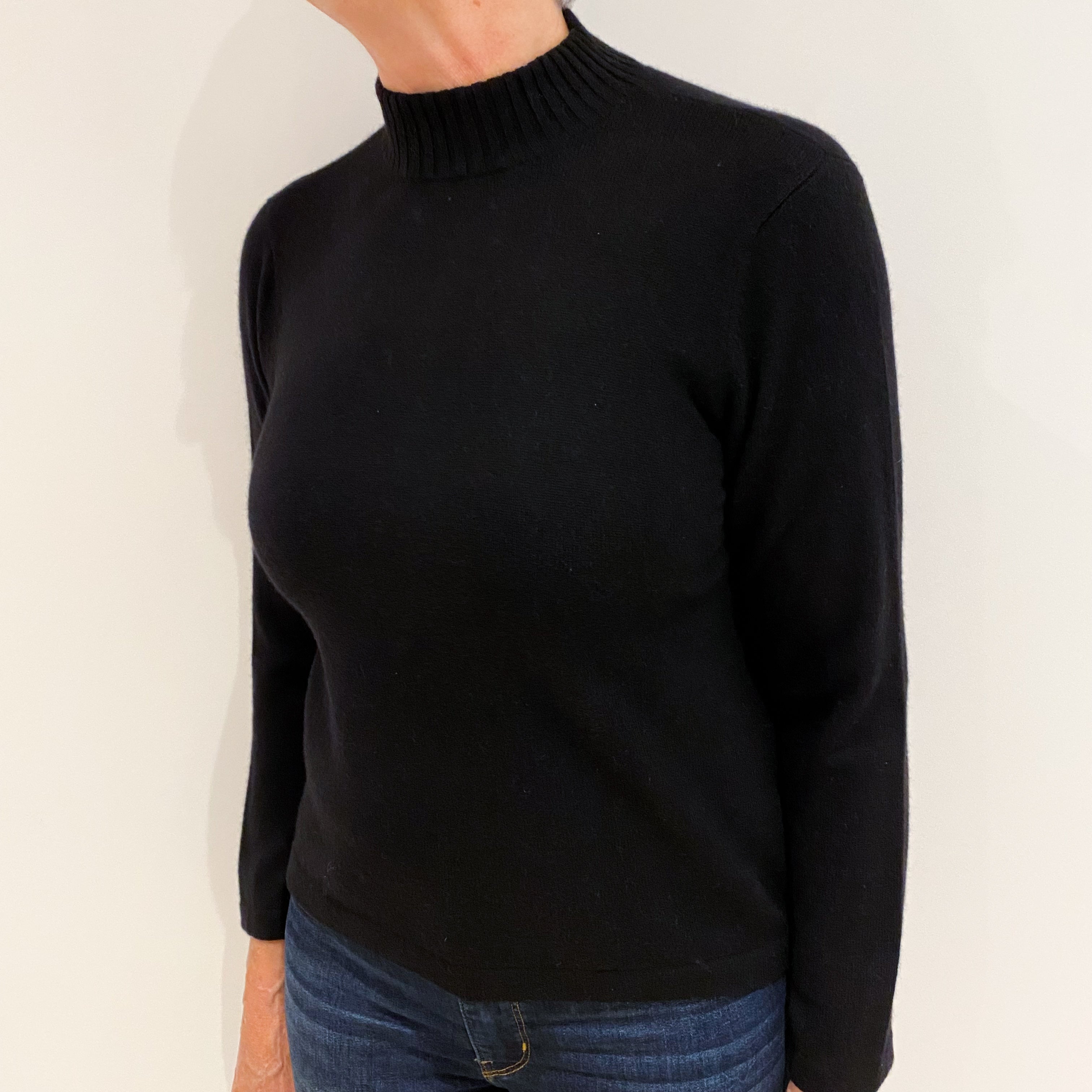 Black Cashmere Turtle Neck Jumper Medium