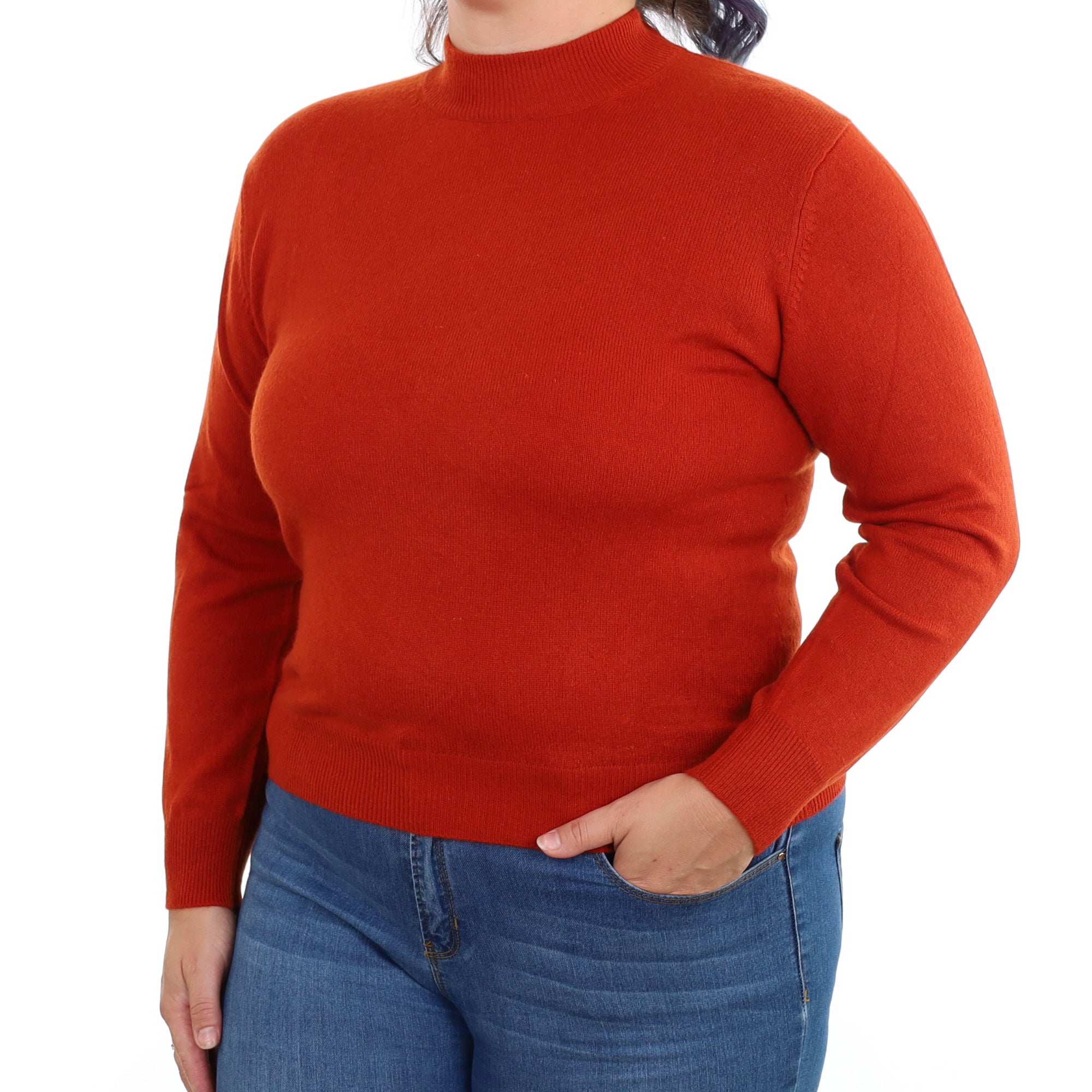 Burnt Orange Cashmere Turtle Neck Jumper Large