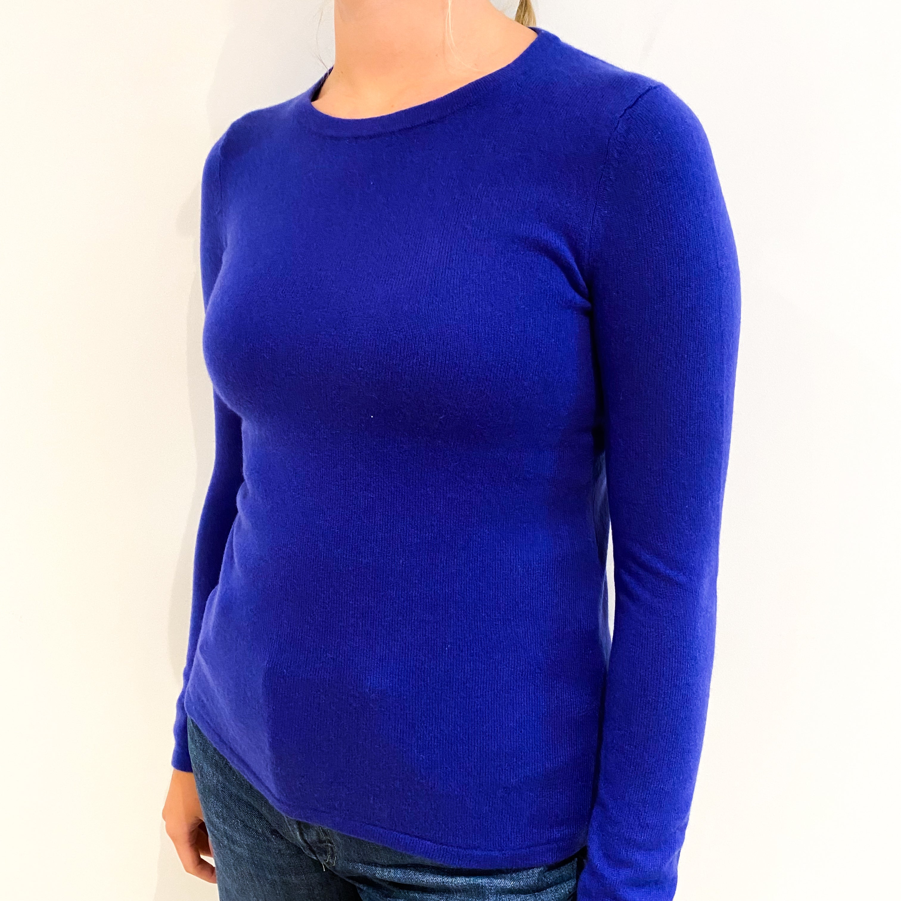 Royal Blue Cashmere Crew Neck Jumper Small