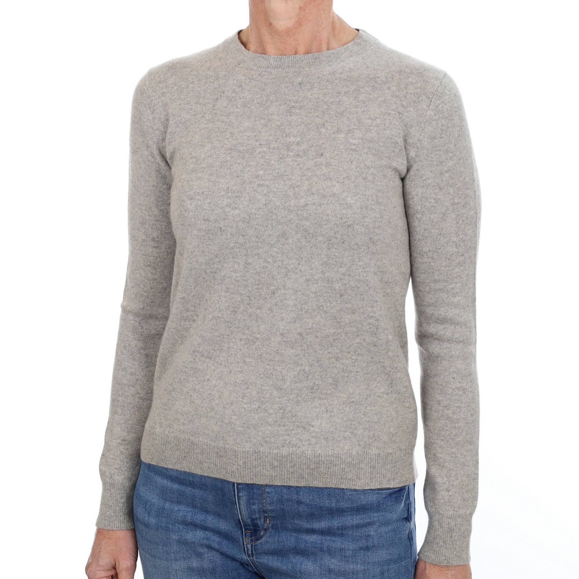 Smoke Grey Cashmere Crew Neck Jumper Small