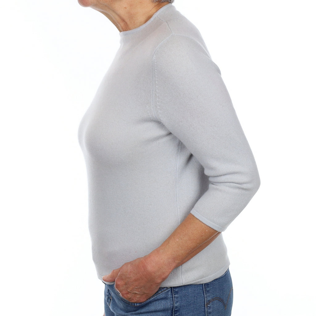 Pale Blue Cashmere Turtle Neck Jumper Medium